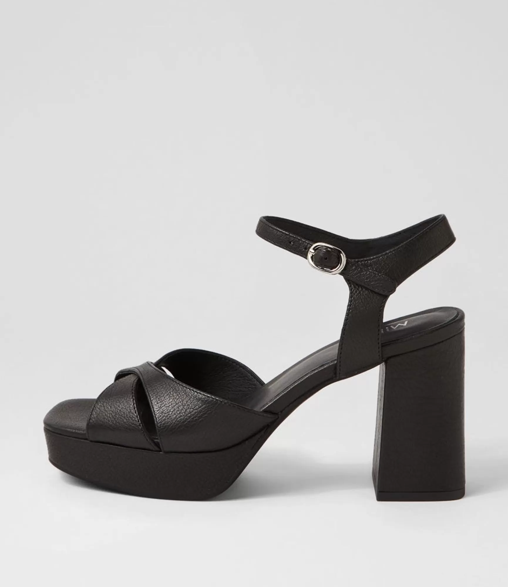 Shop Midas Shoes Peonala Black Leather Sandals