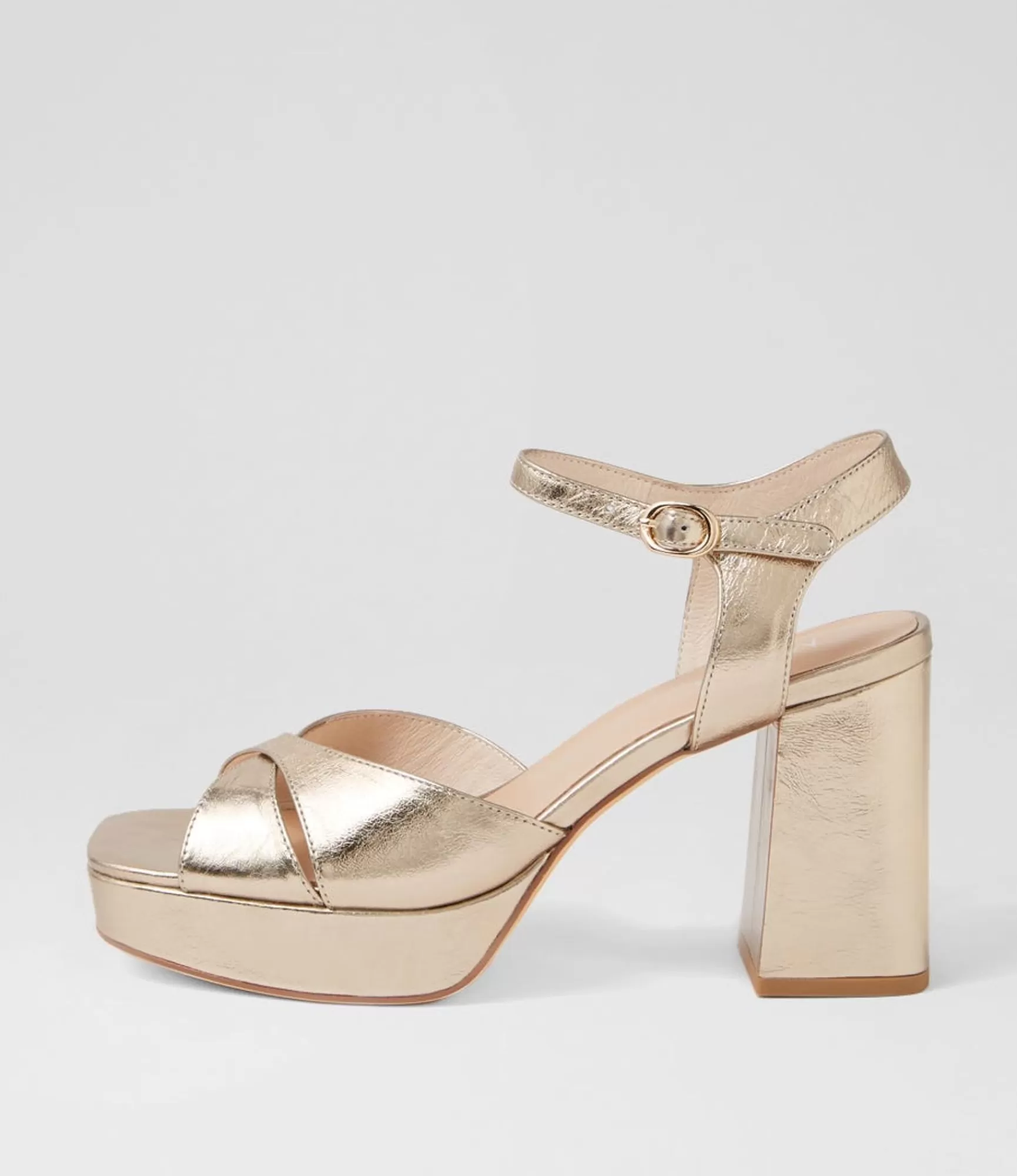 Sale Midas Shoes Peonala Platinum Foil Leather Sandals