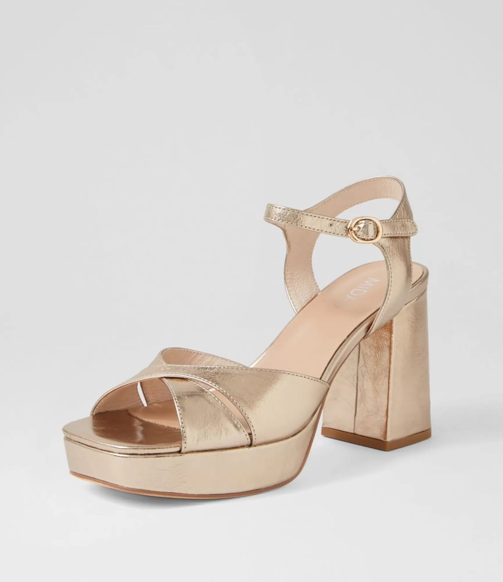 Sale Midas Shoes Peonala Platinum Foil Leather Sandals