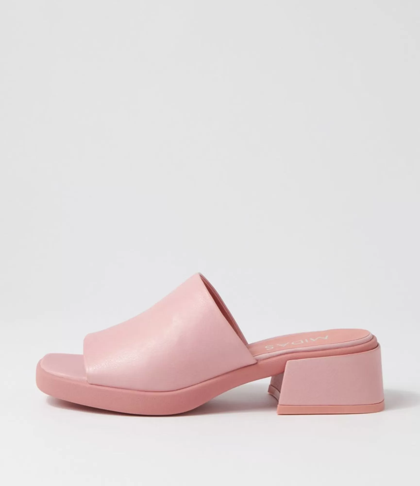 Shop Midas Shoes Perner Pretty Pink Leather Slides