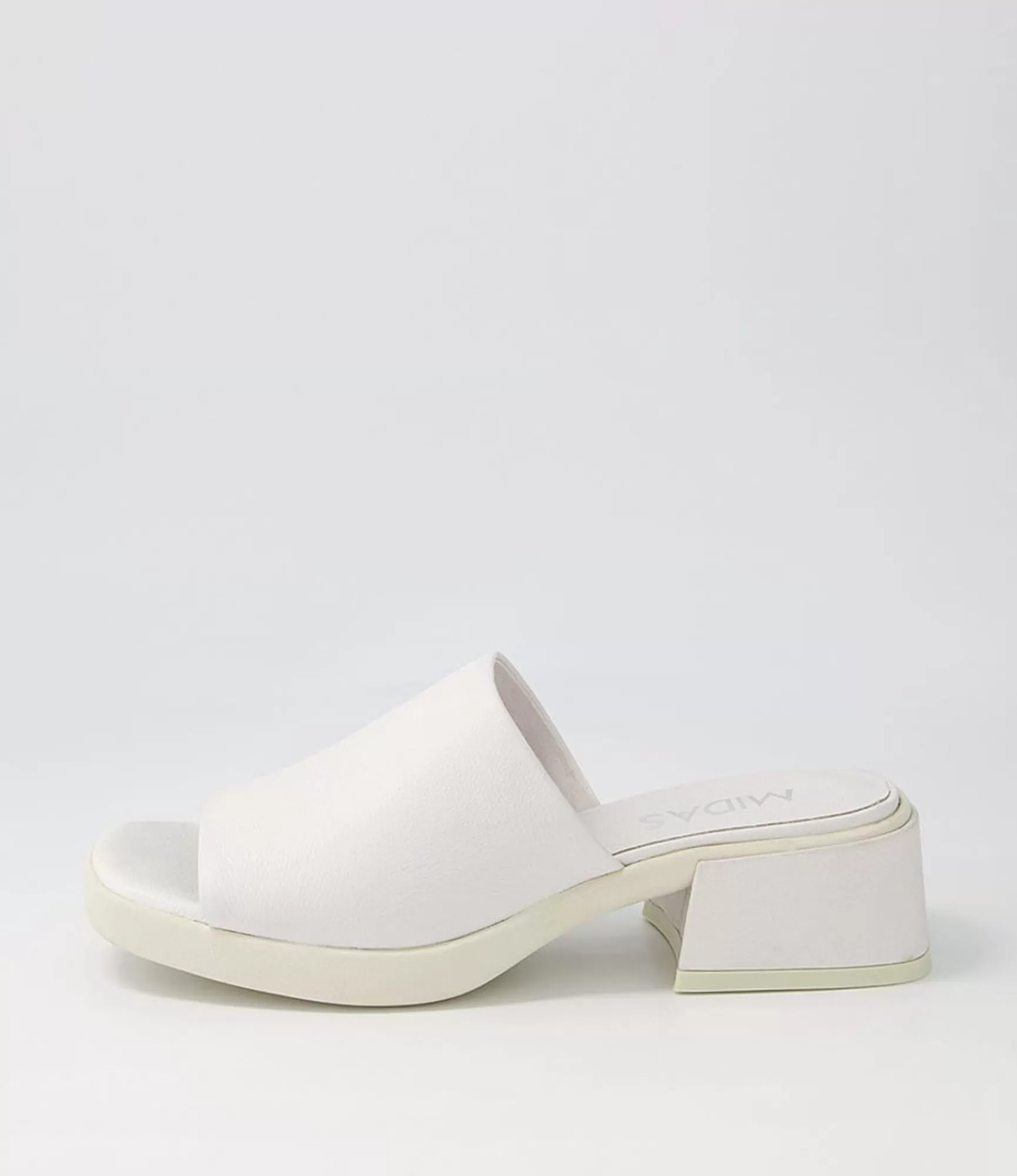 Best Sale Midas Shoes Perner White Leather Slides