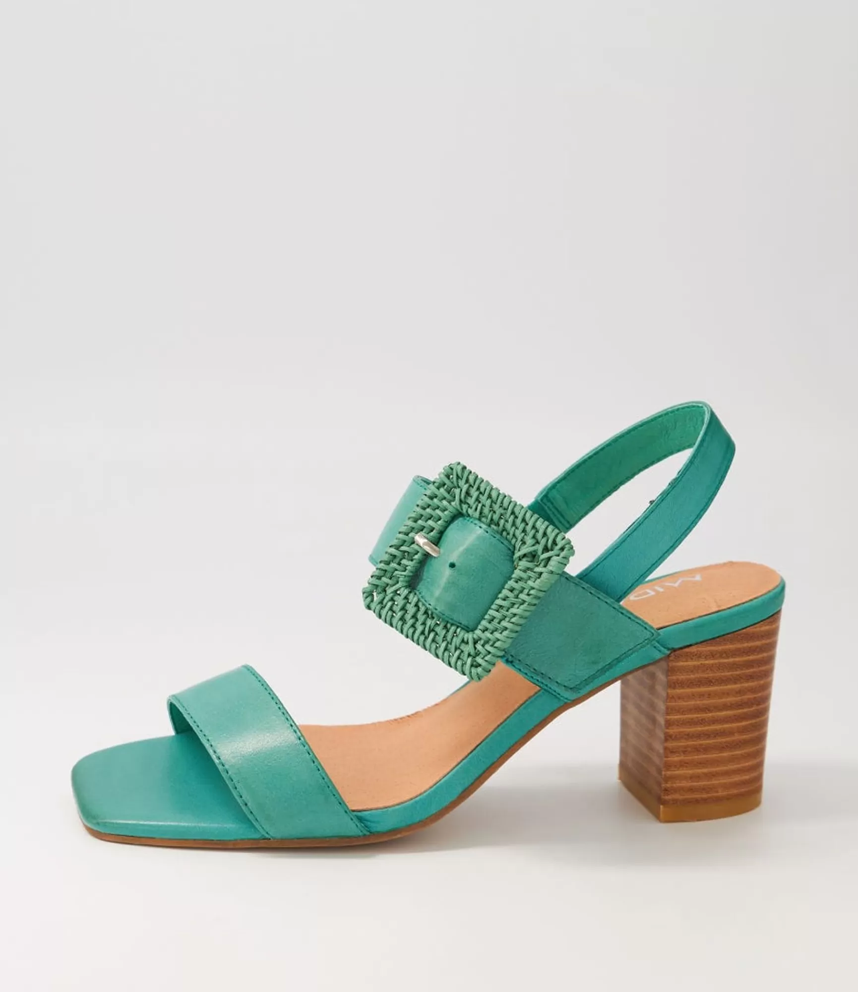 Hot Midas Shoes Pina Emerald Emerald Leather Buckle Sandals