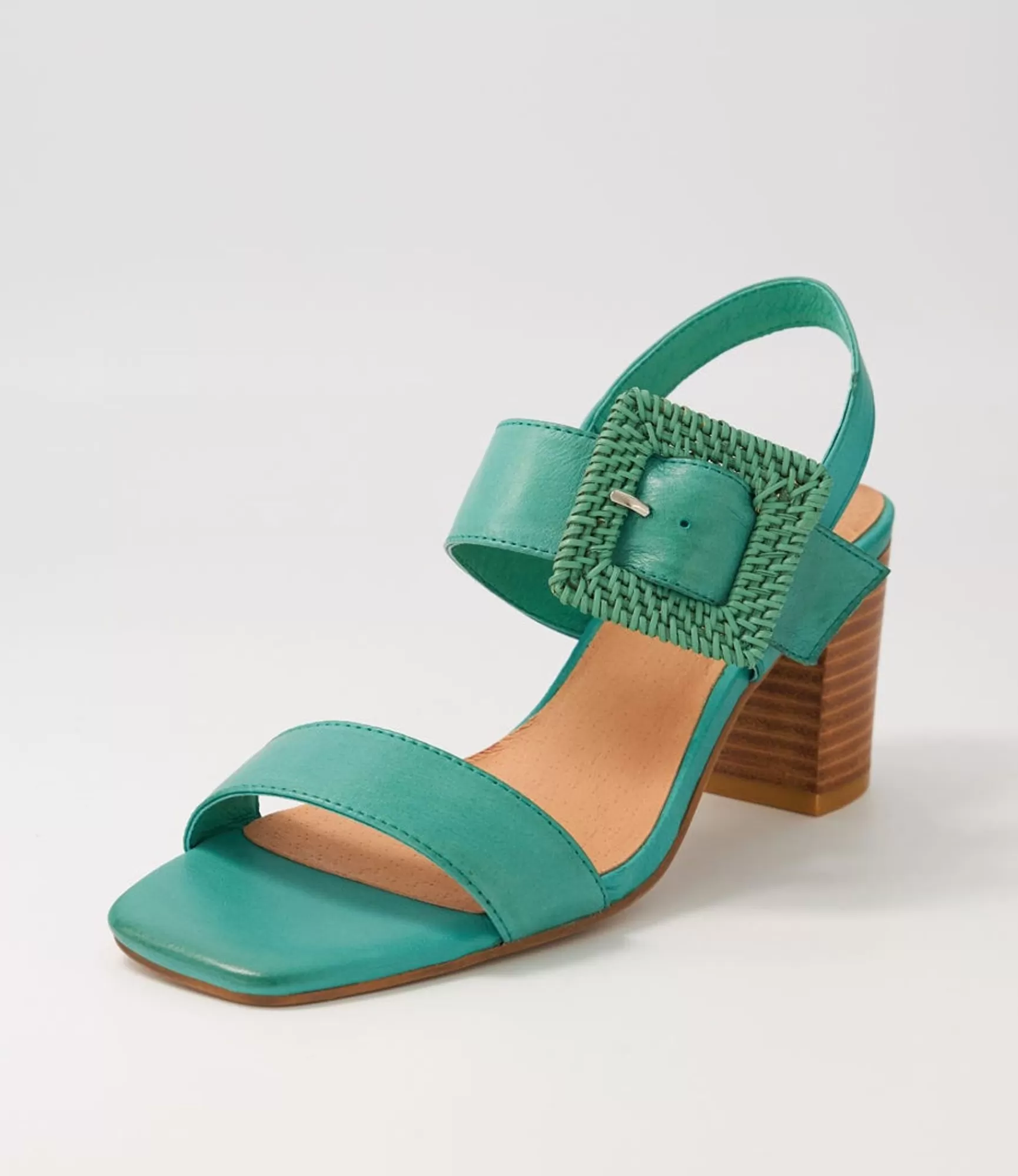 Hot Midas Shoes Pina Emerald Emerald Leather Buckle Sandals