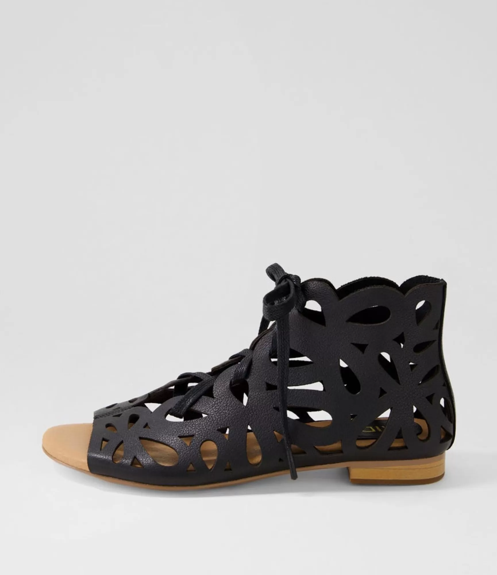Best Midas Shoes Piska Black Leather Sandals