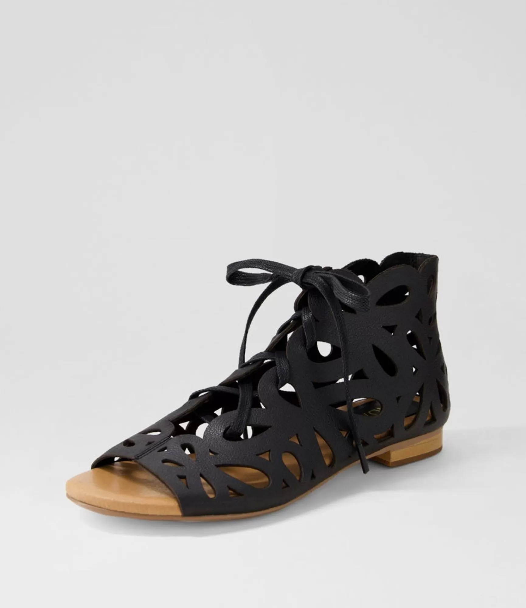 Best Midas Shoes Piska Black Leather Sandals