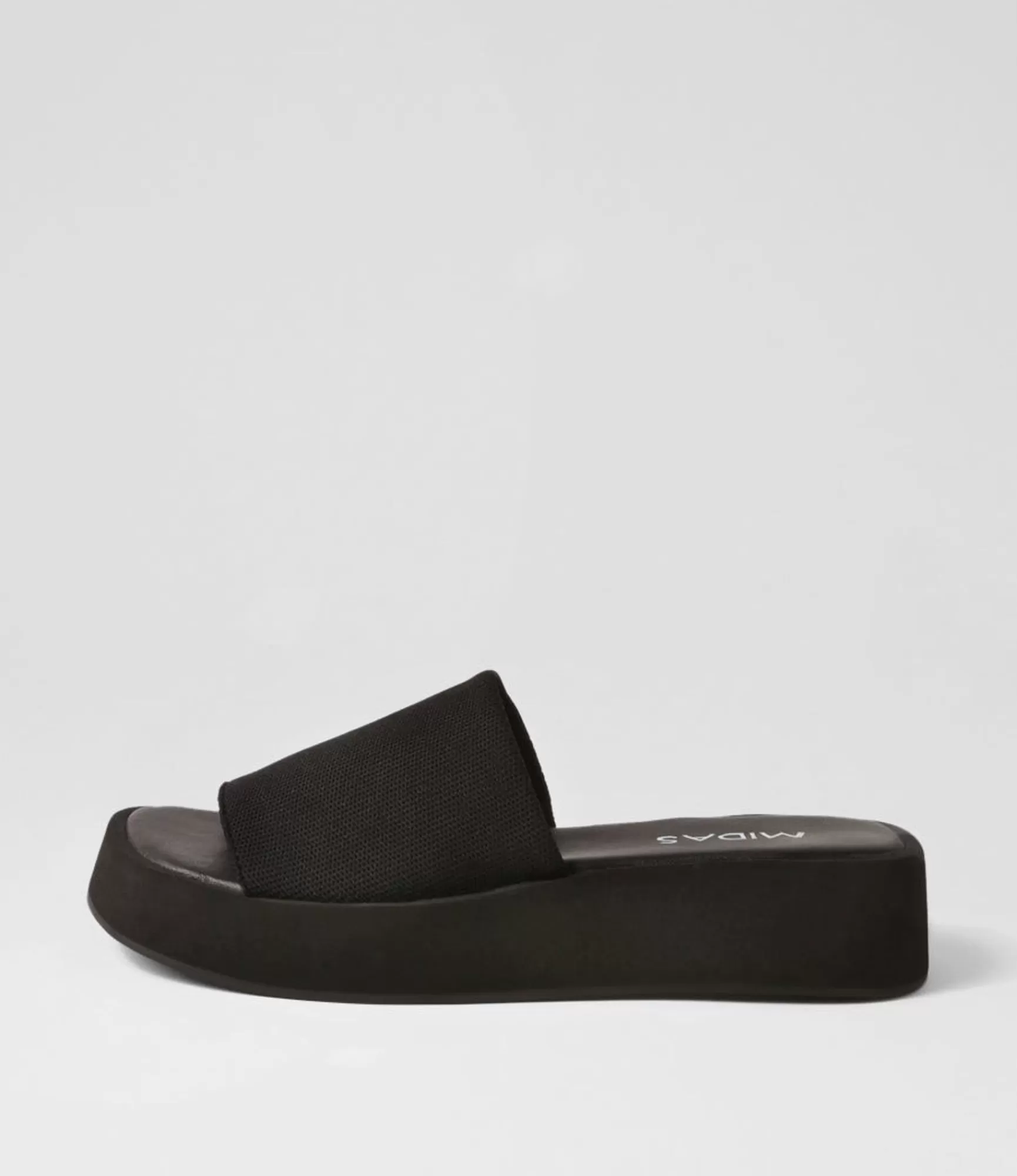 Online Midas Shoes Poola Black Knit Slides