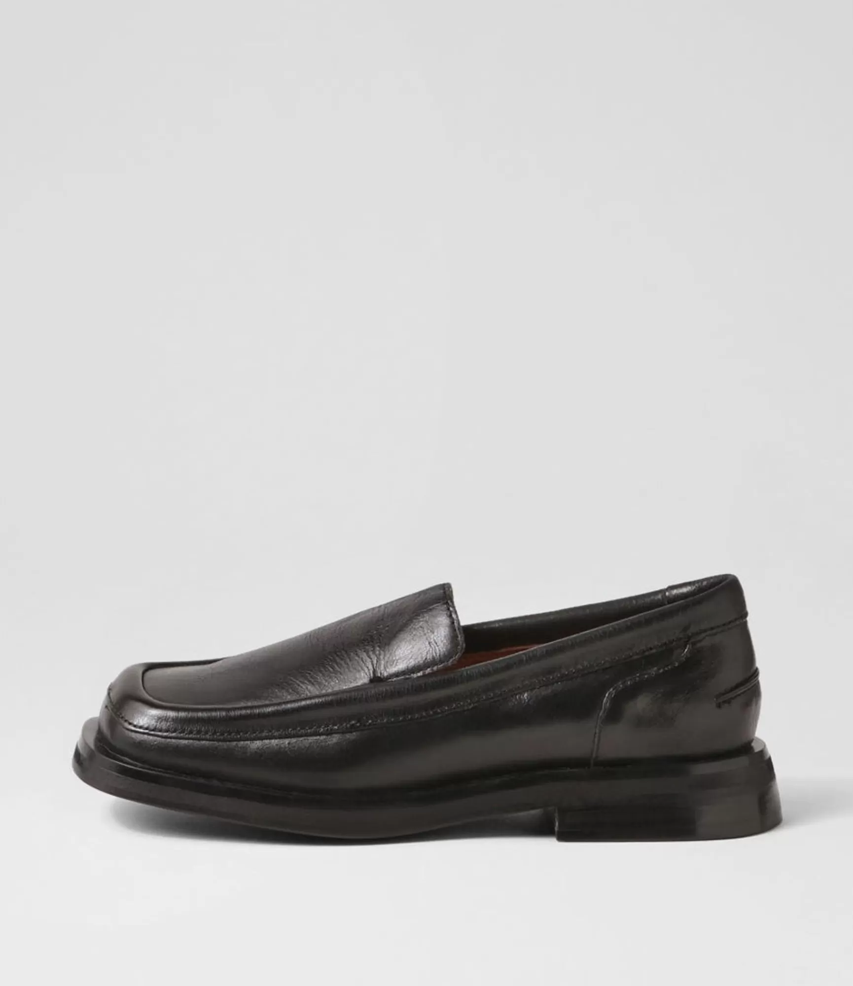Fashion Midas Shoes Purl Black Leather Loafers