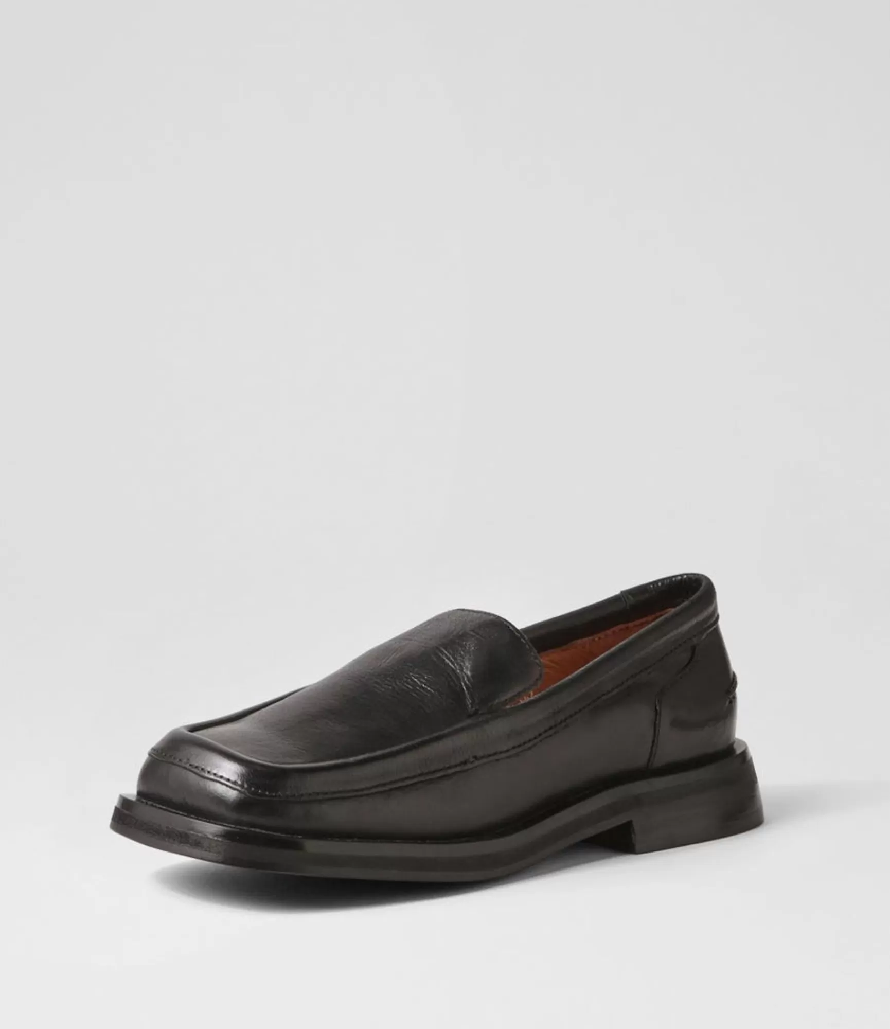 Fashion Midas Shoes Purl Black Leather Loafers