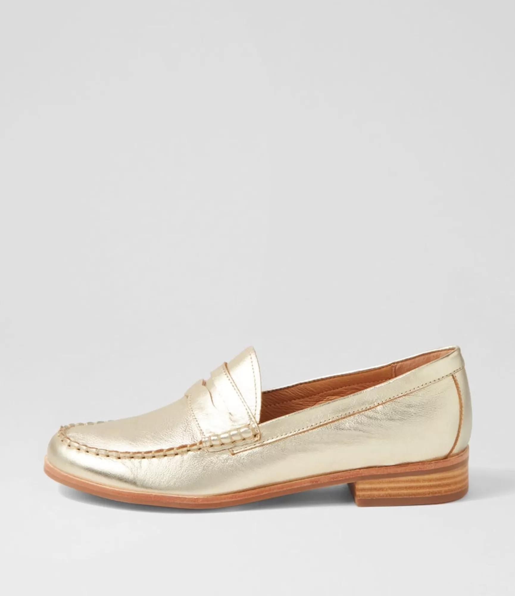 Sale Midas Shoes Quarrel Pale Gold Leather Loafers