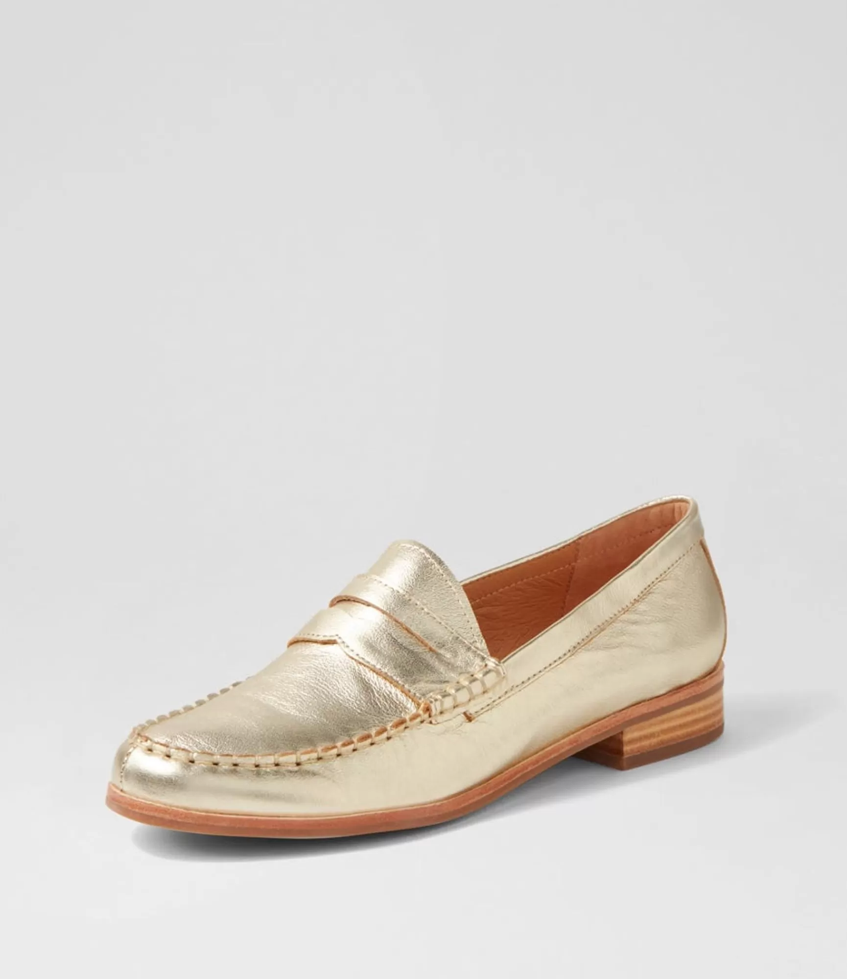 Sale Midas Shoes Quarrel Pale Gold Leather Loafers