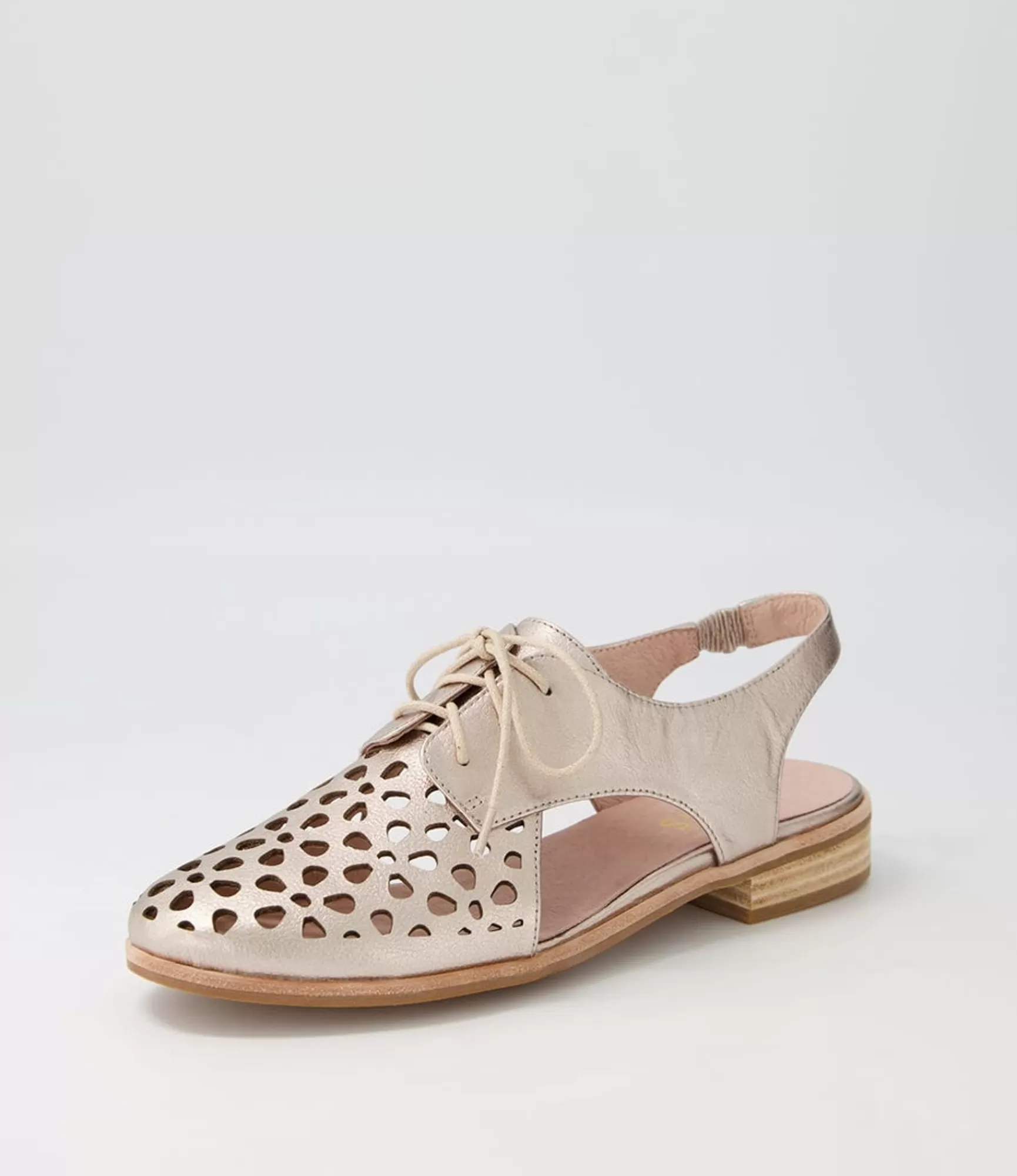 Shop Midas Shoes Quietly Platinum Leather Flat Shoes
