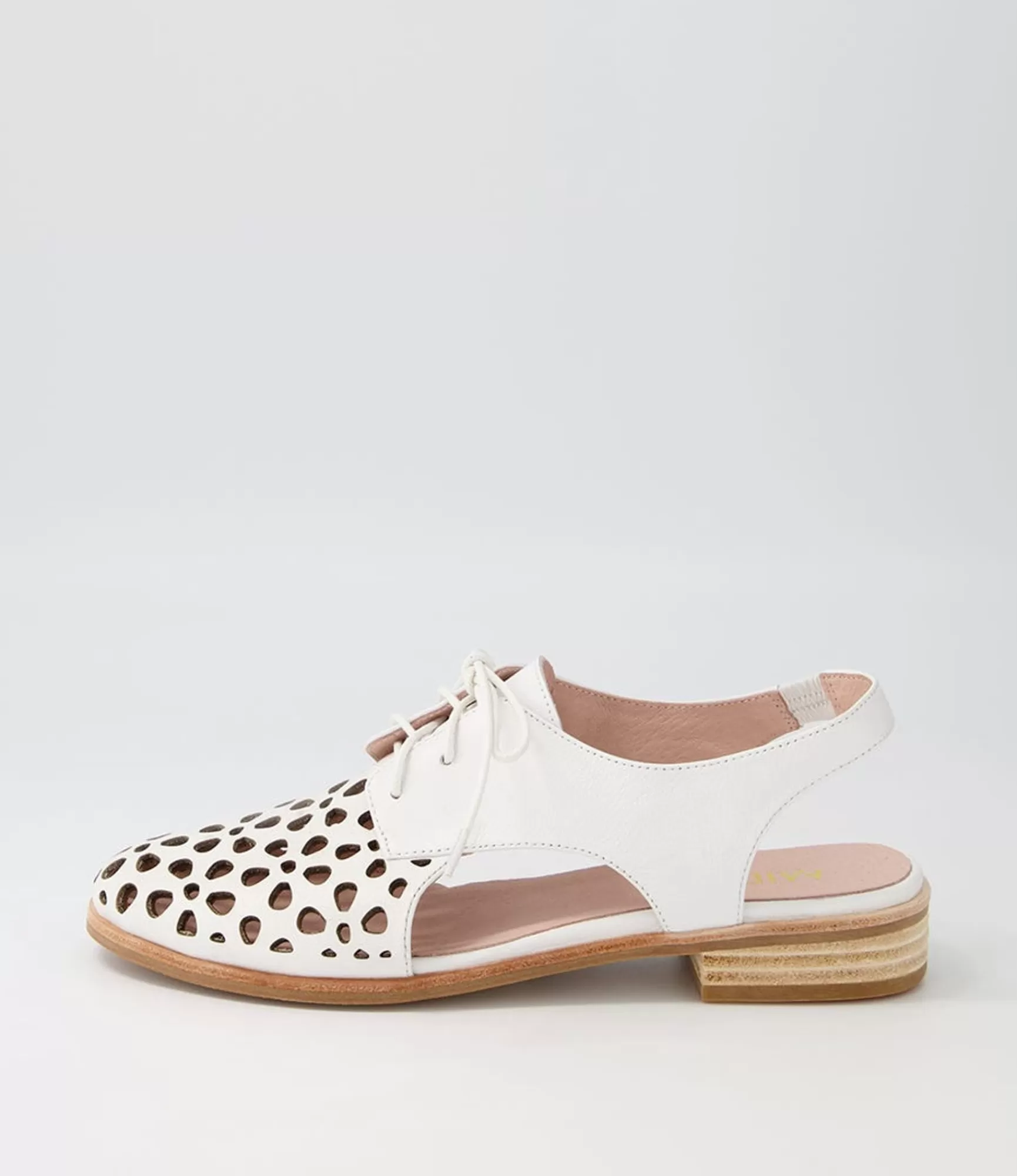 Shop Midas Shoes Quietly White Leather Flat Shoes