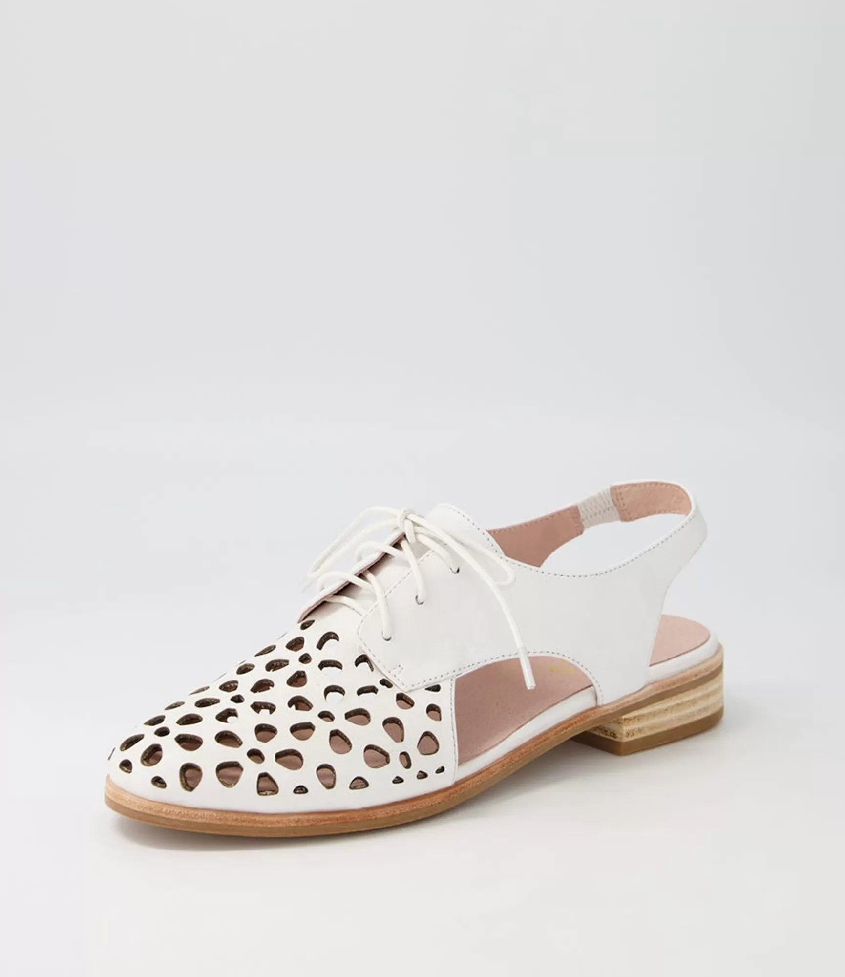 Shop Midas Shoes Quietly White Leather Flat Shoes