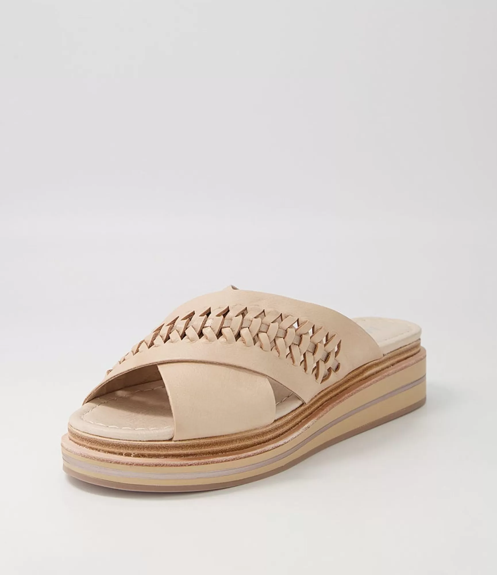 Cheap Midas Shoes Raelan Camel Champagne Leather Slides