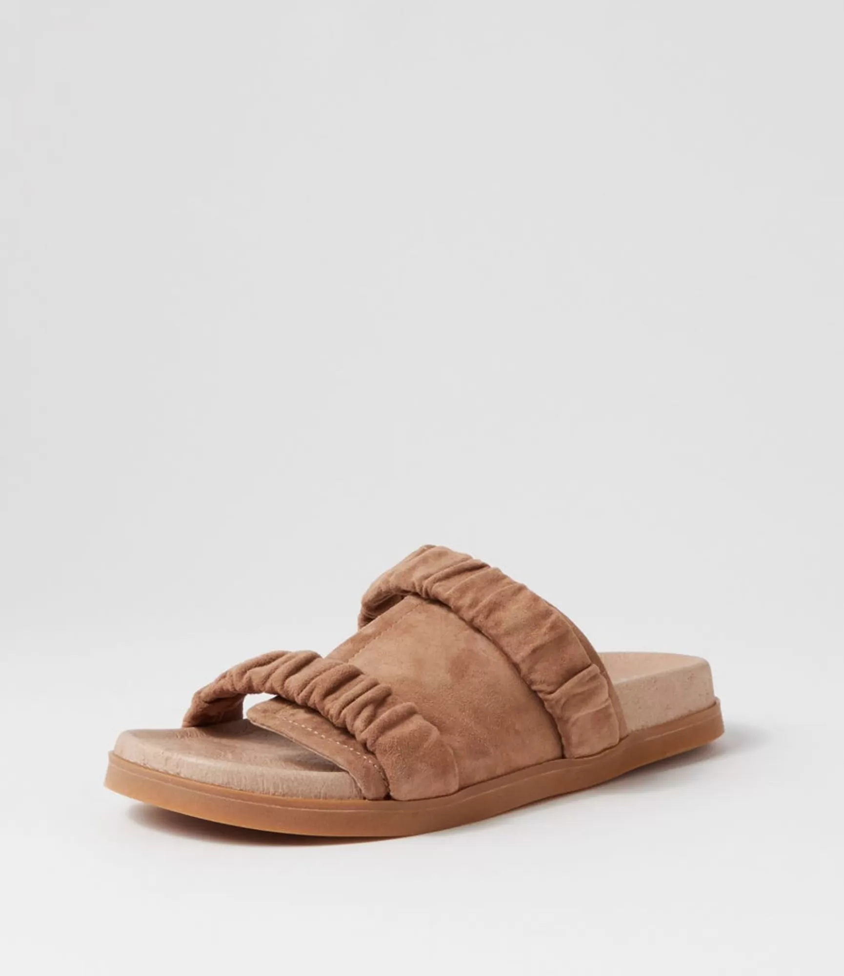 Hot Midas Shoes Reski Light Choc Suede Slides