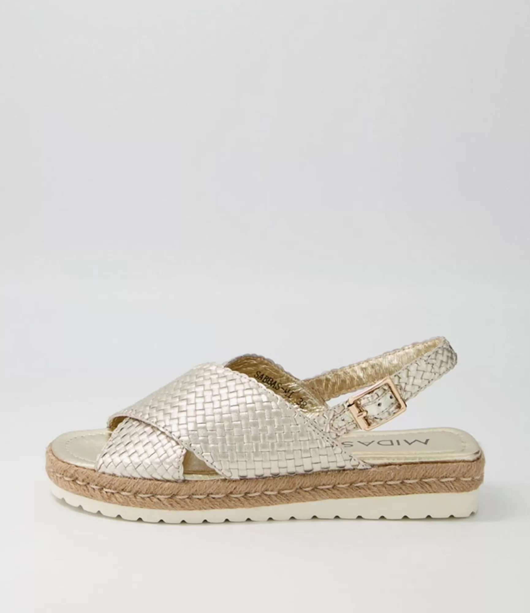 Best Midas Shoes Sabbas Platinum Weave Sandals