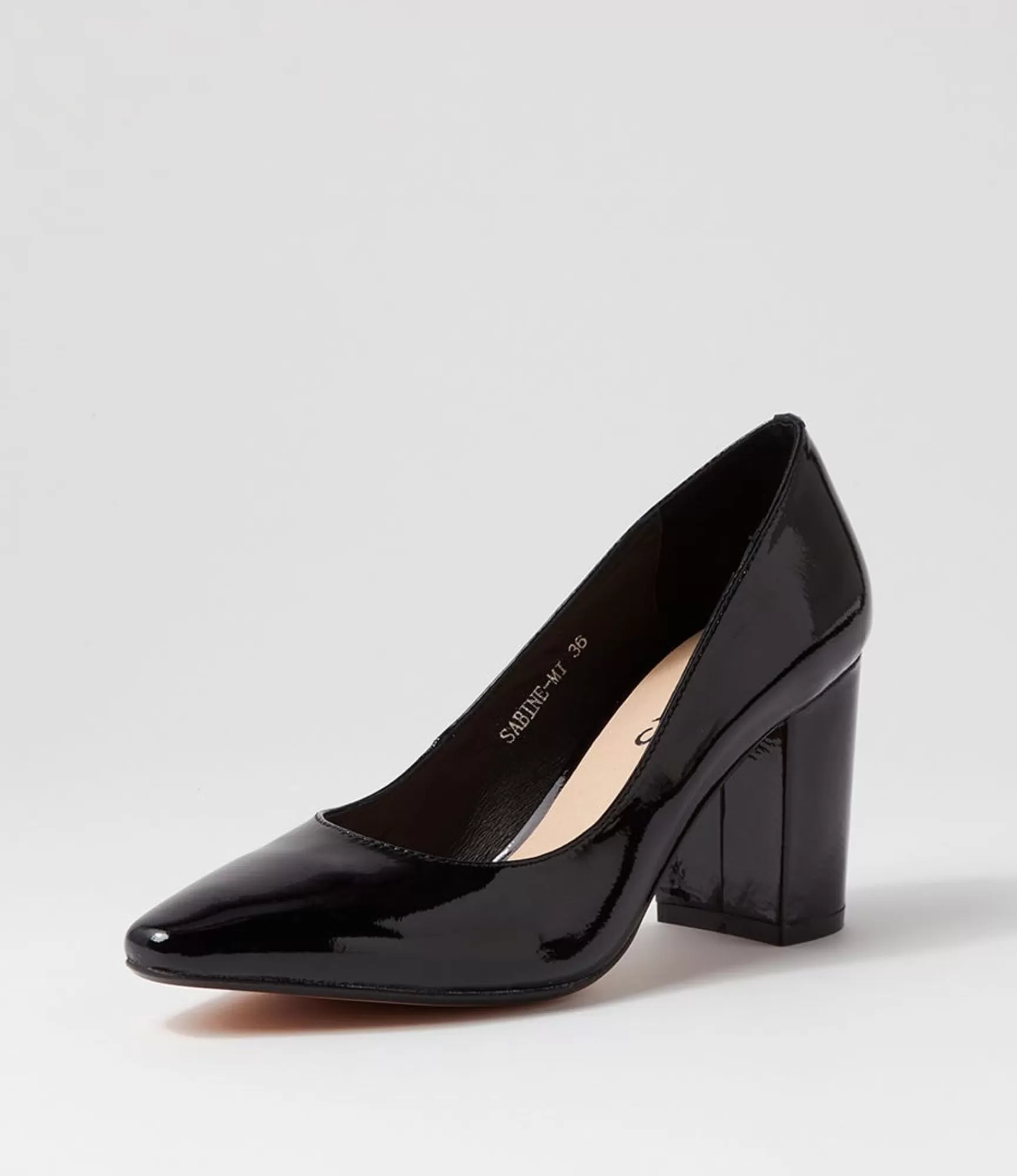 Online Midas Shoes Sabine Black Patent Leather Heels