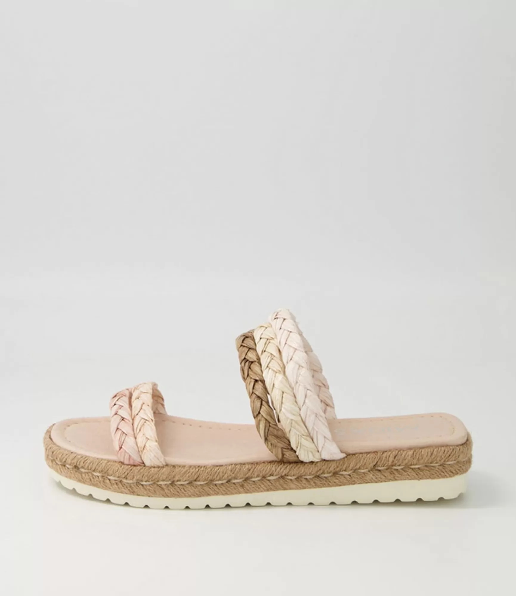 Sale Midas Shoes Sakura Neutral Multi Syn Raffia Slides