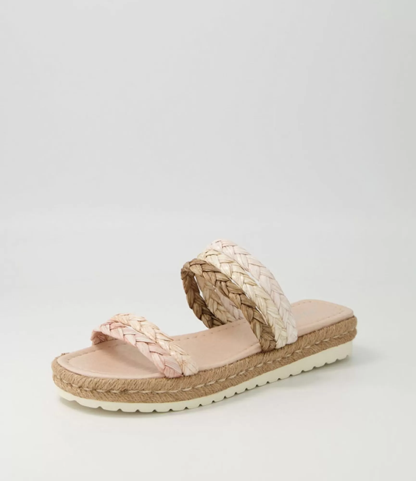 Sale Midas Shoes Sakura Neutral Multi Syn Raffia Slides
