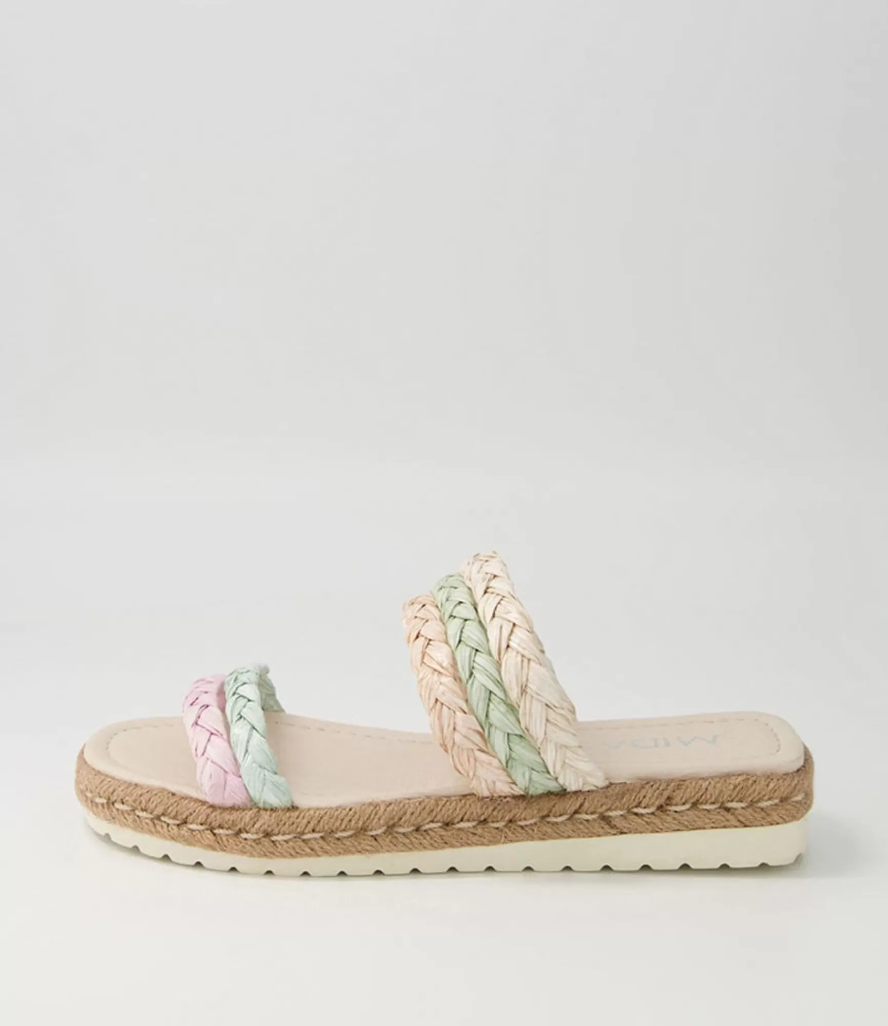Outlet Midas Shoes Sakura Pastel Multi Syn Raffia Slides