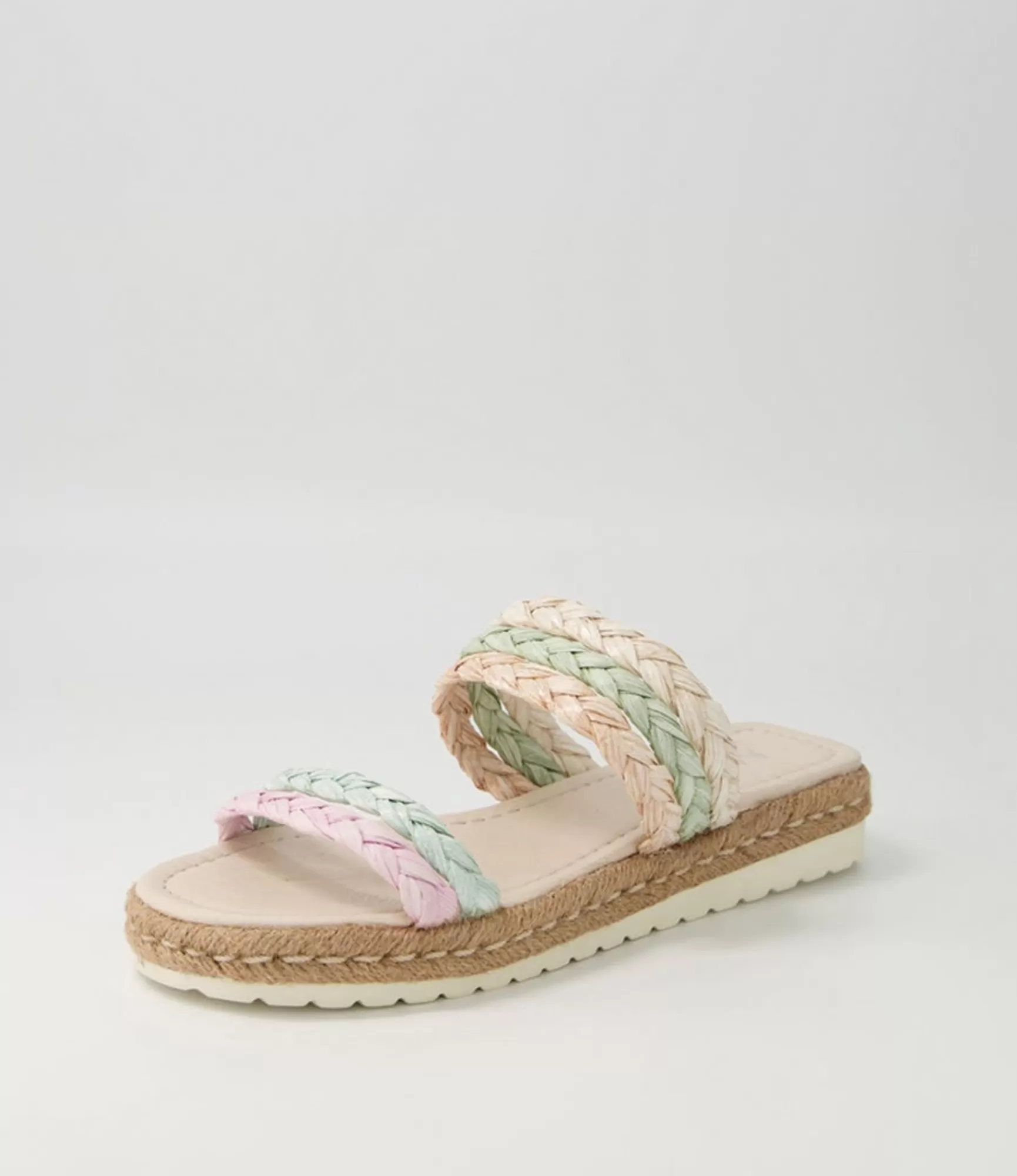 Outlet Midas Shoes Sakura Pastel Multi Syn Raffia Slides