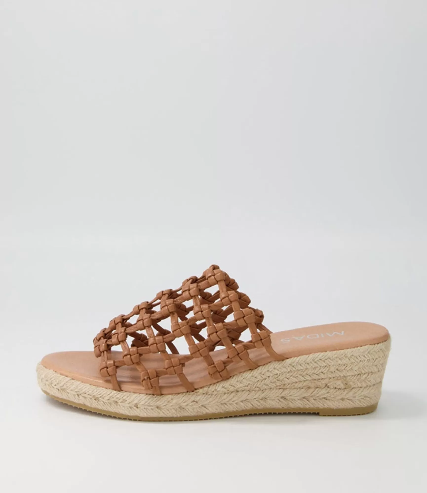 Cheap Midas Shoes Sangria Dark Tan Natural Rope Leather Espadrilles