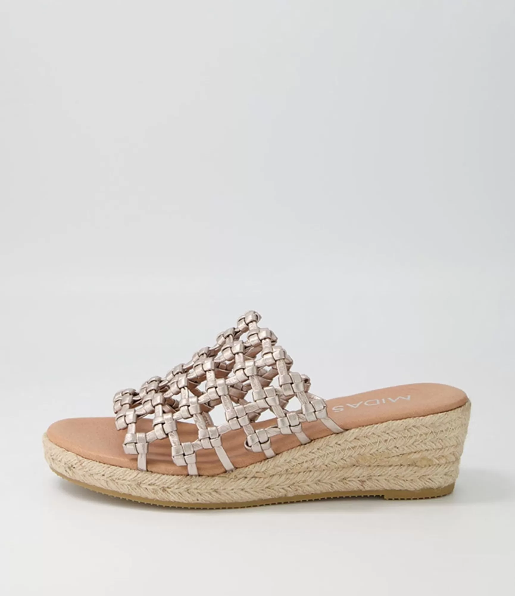 Outlet Midas Shoes Sangria Platino Natural Rope Leather Espadrilles