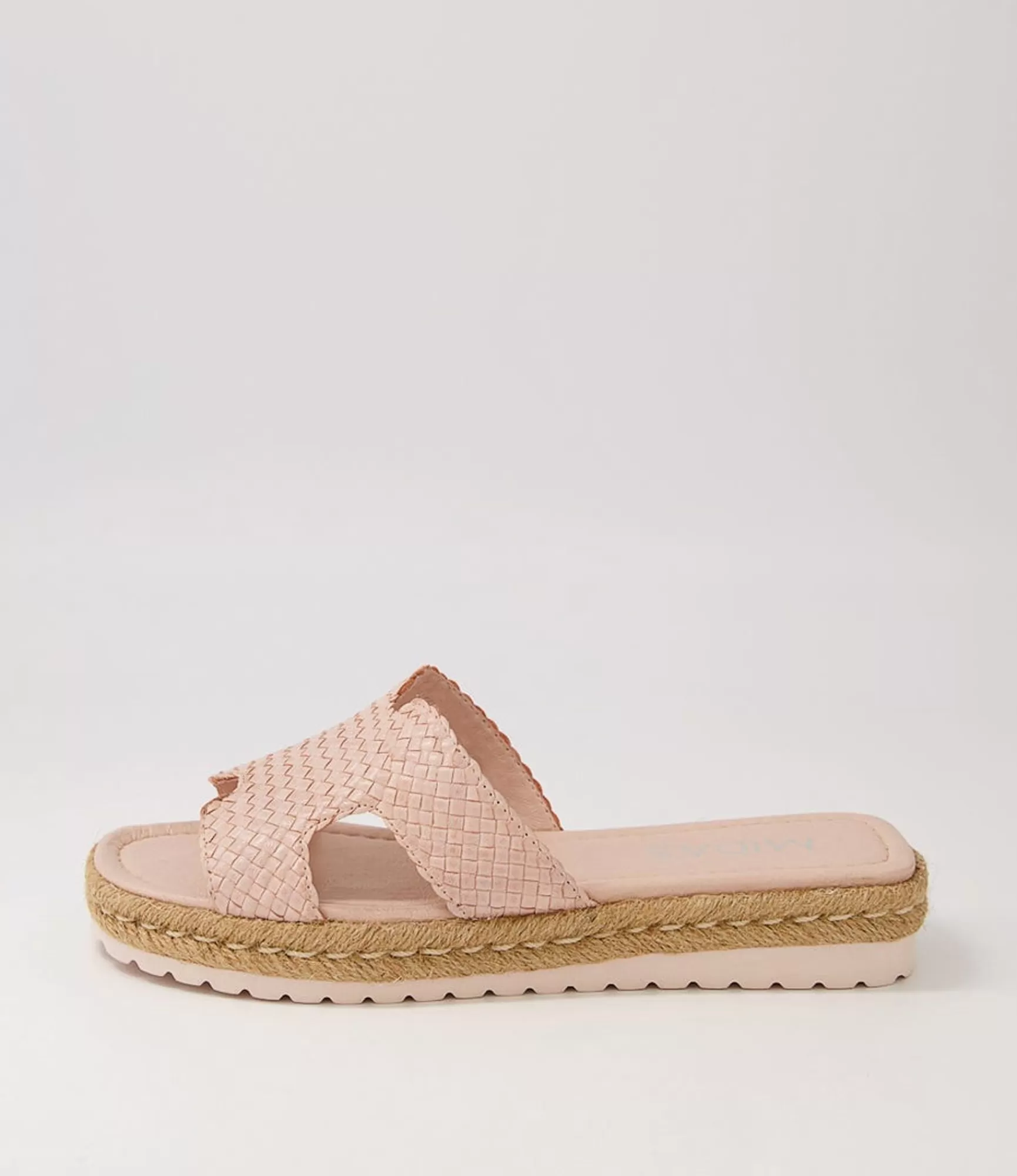 Fashion Midas Shoes Santino Pale Pink Weave Slides