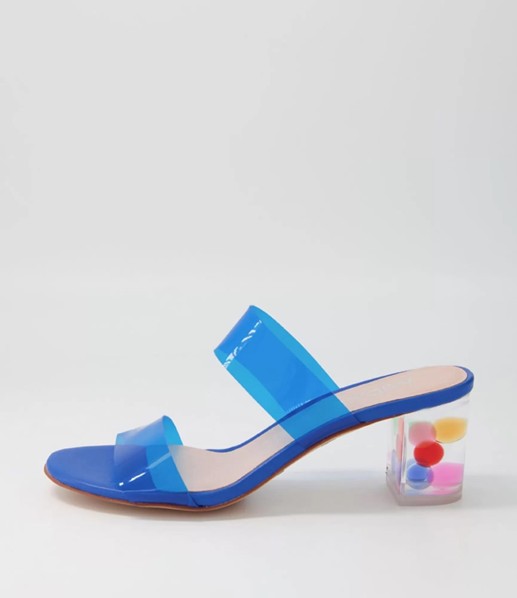 Online Midas Shoes Sarita Cobalt Bubble Vinylite Heel Slides
