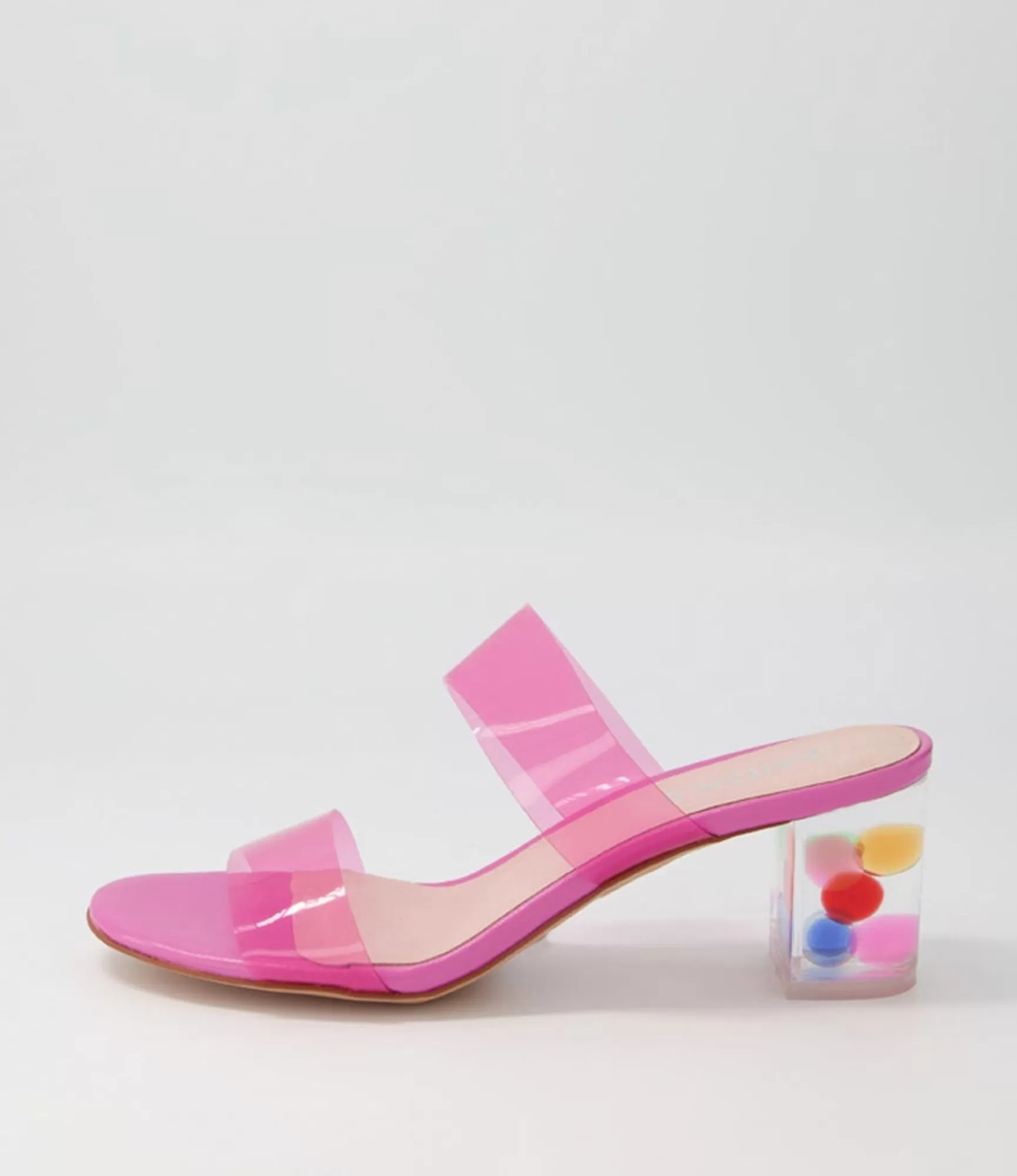 Best Midas Shoes Sarita Fuchsia Bubble Vinylite Heel Slides