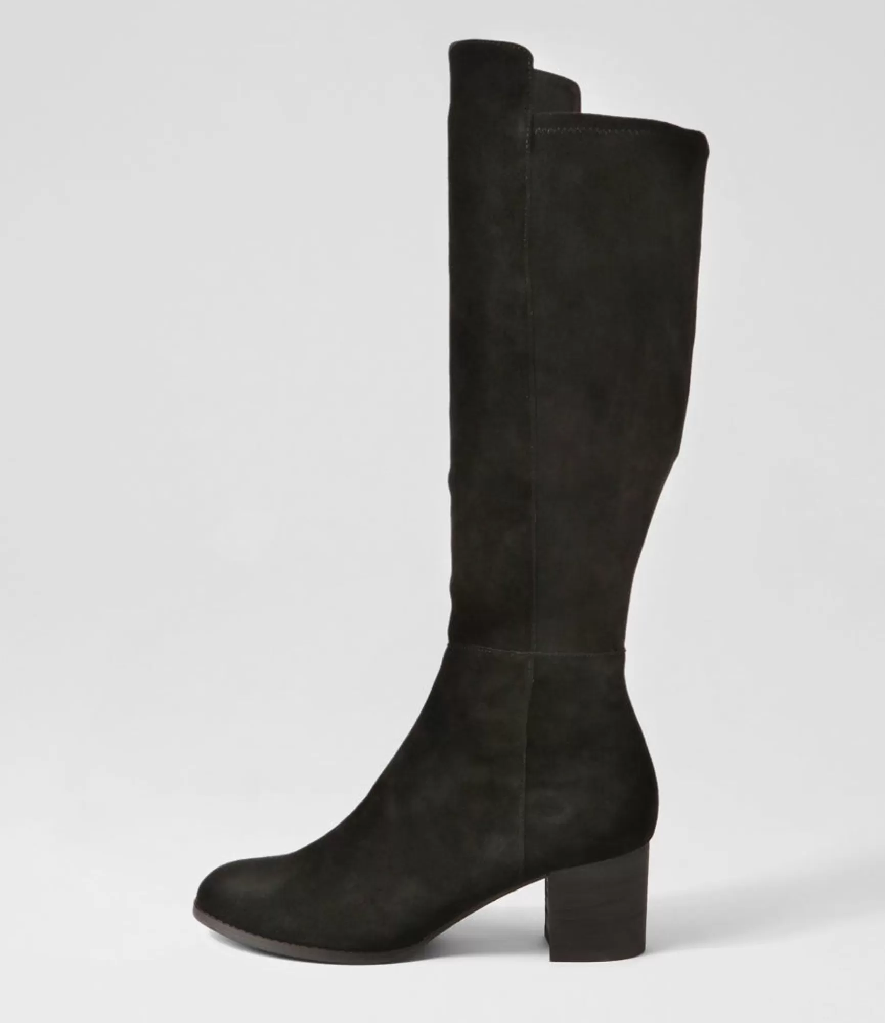 Cheap Midas Shoes Settin Black Suede Stretch Microsuede Knee High Boots