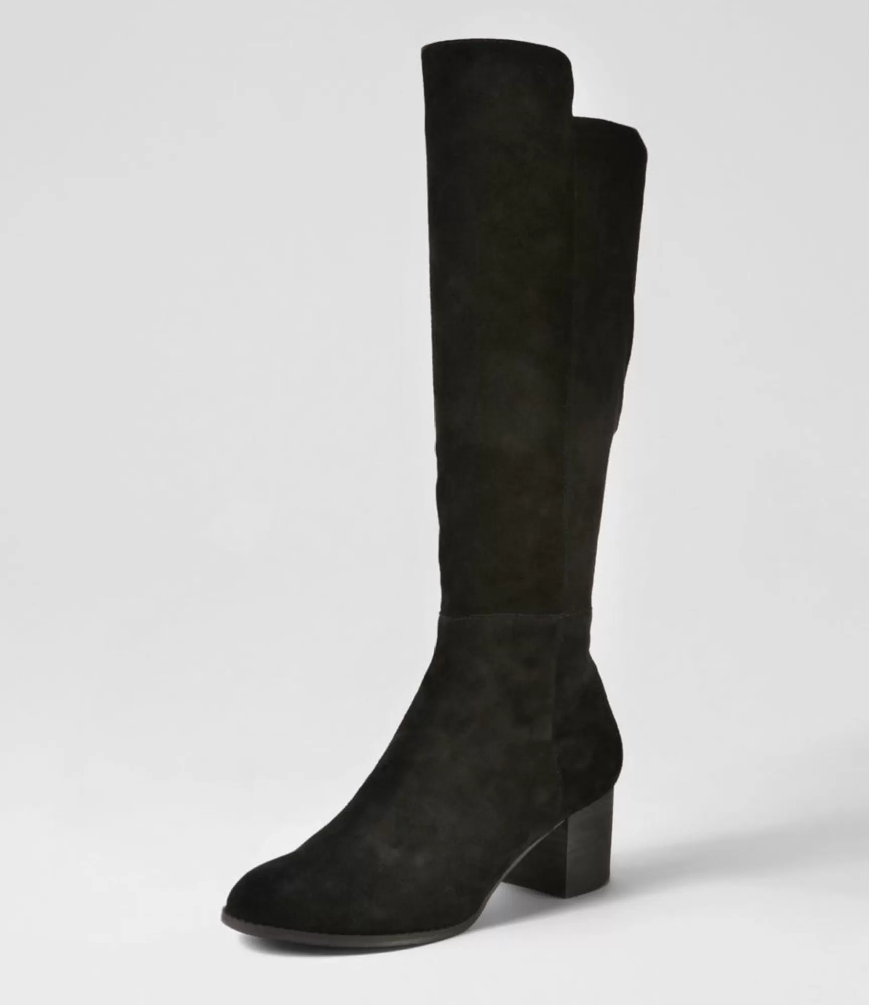 Cheap Midas Shoes Settin Black Suede Stretch Microsuede Knee High Boots