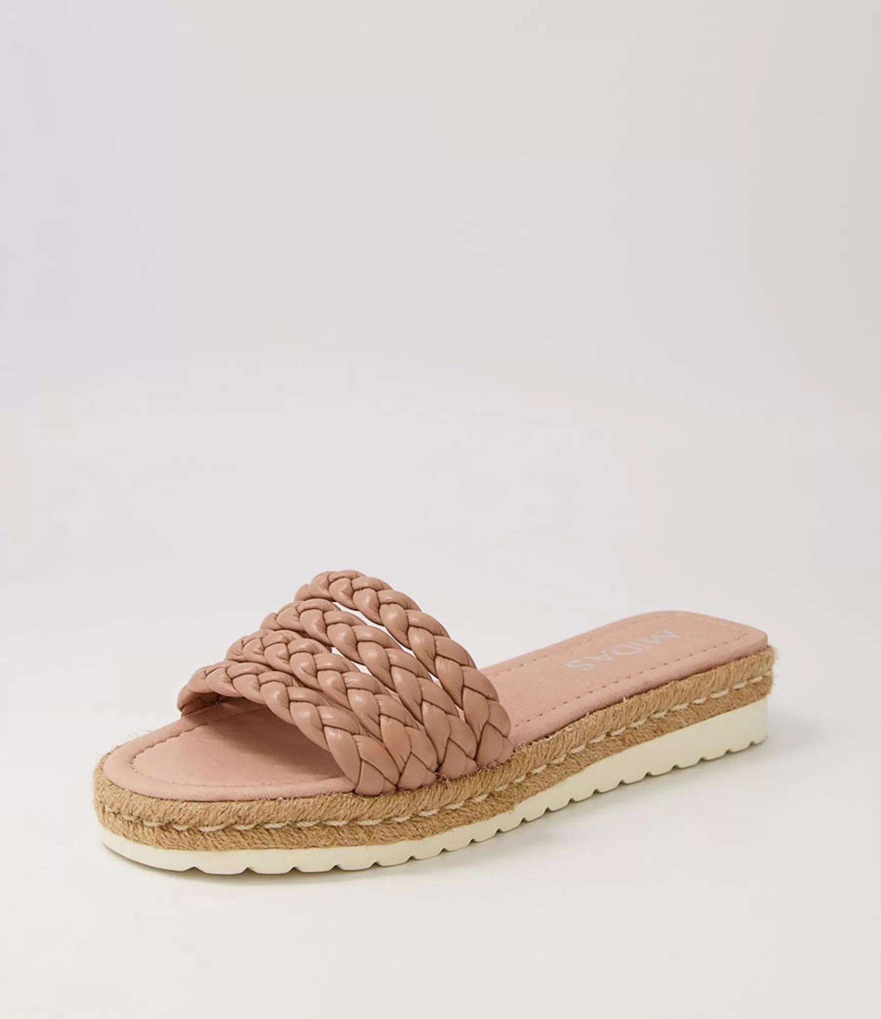 Outlet Midas Shoes Shelles Warm Rose Leather Slides