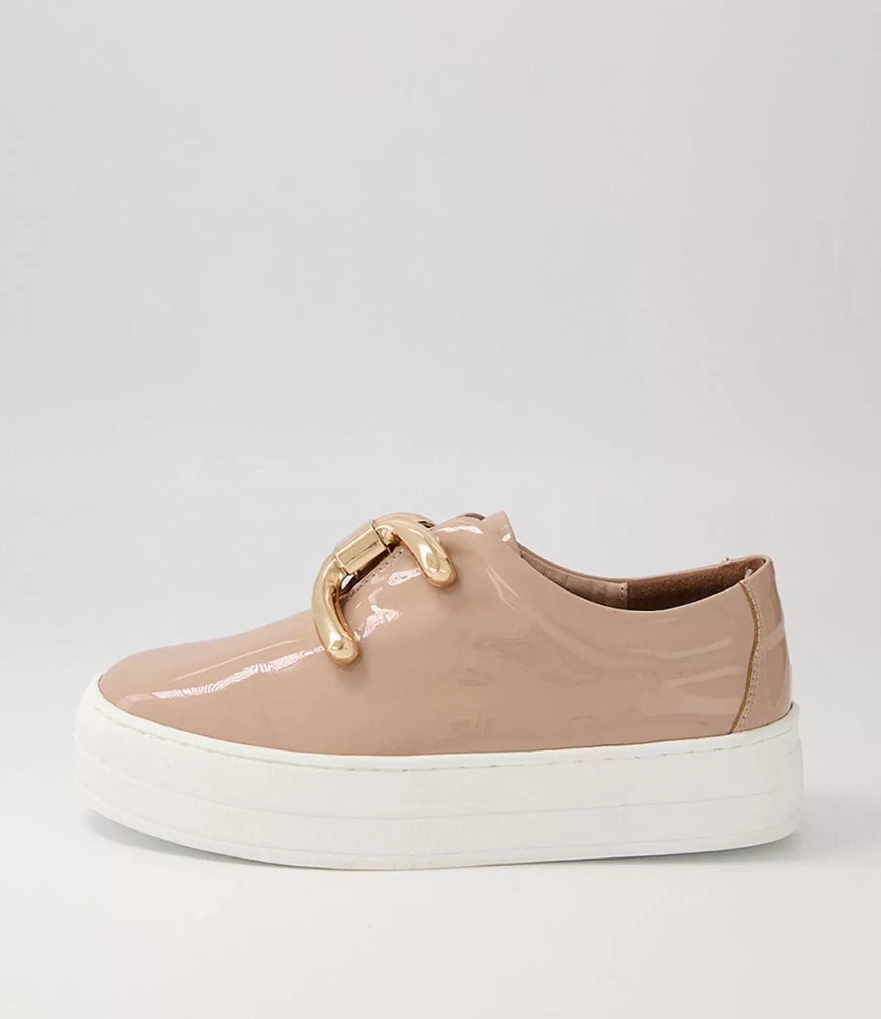 Best Sale Midas Shoes Shells Latte Patent Leather Sneakers Ws