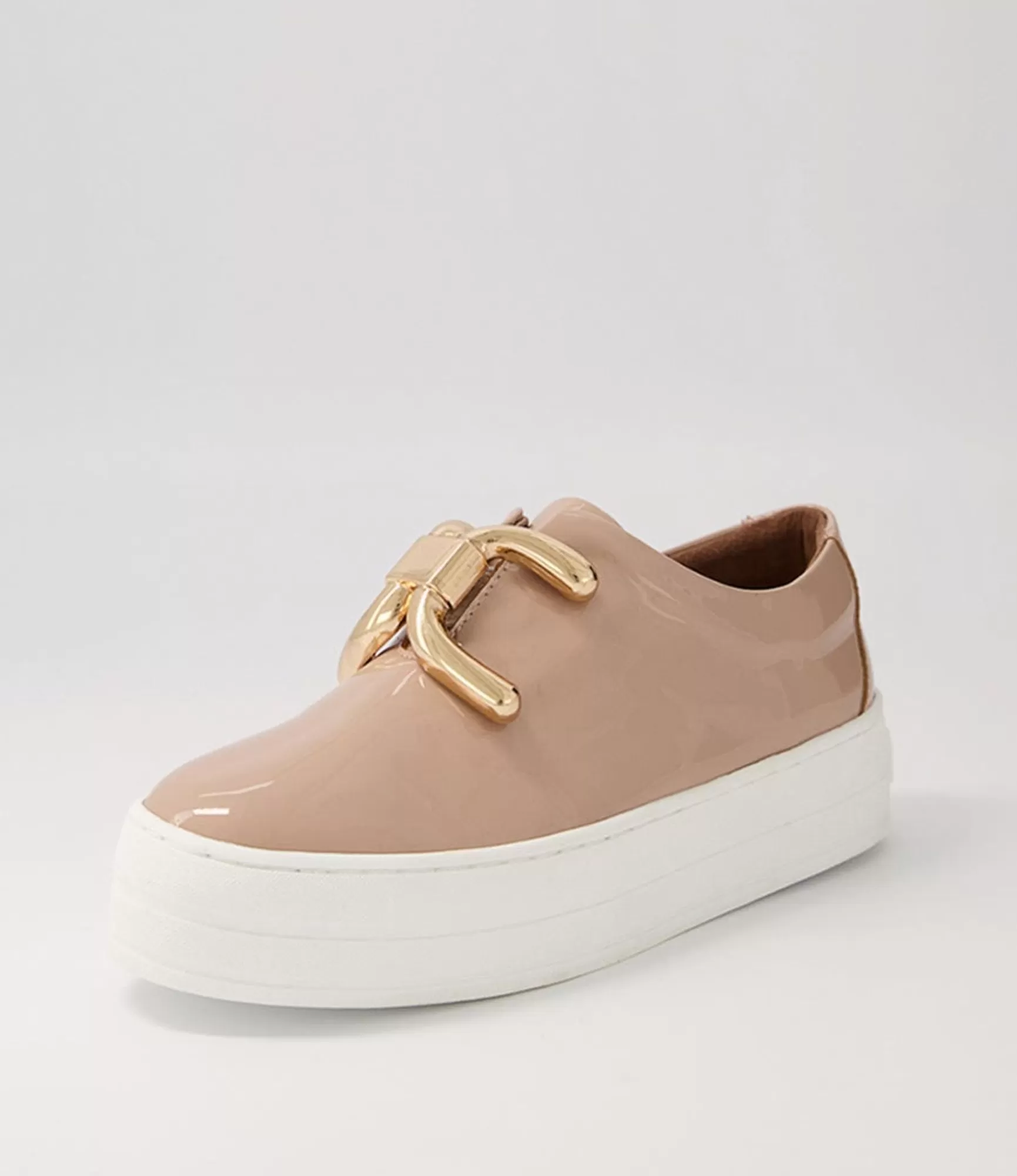 Best Sale Midas Shoes Shells Latte Patent Leather Sneakers Ws