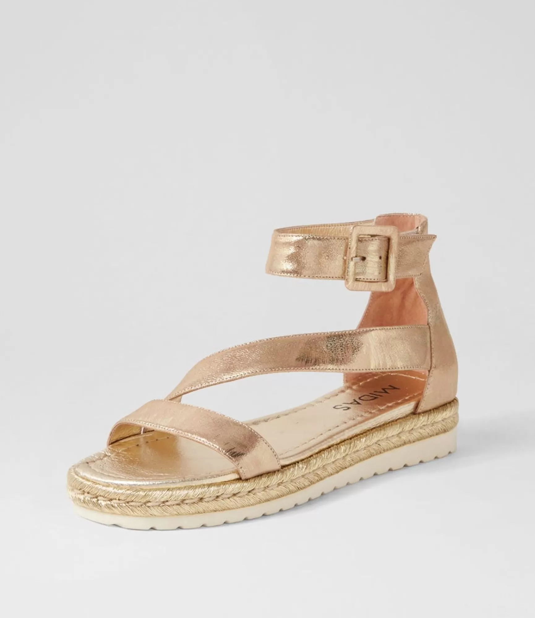 Best Midas Shoes Sissle Old Gold Scratch Leather Sandals