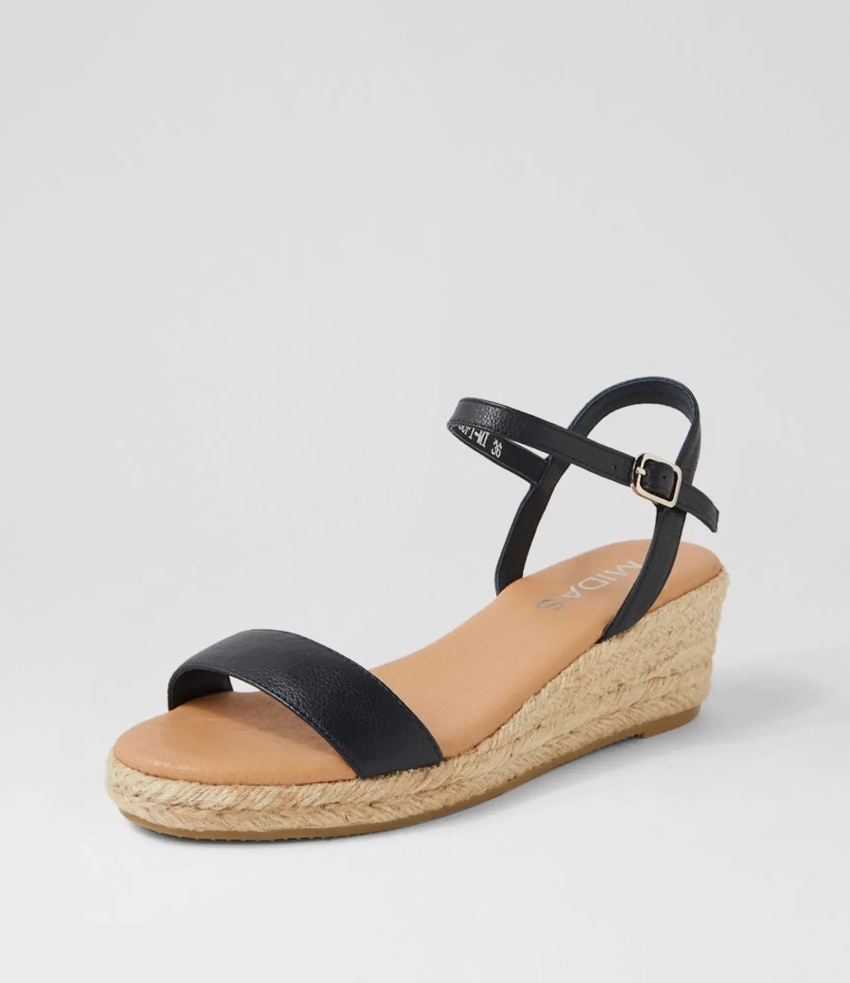Cheap Midas Shoes Sofi Navy Leather Espadrilles