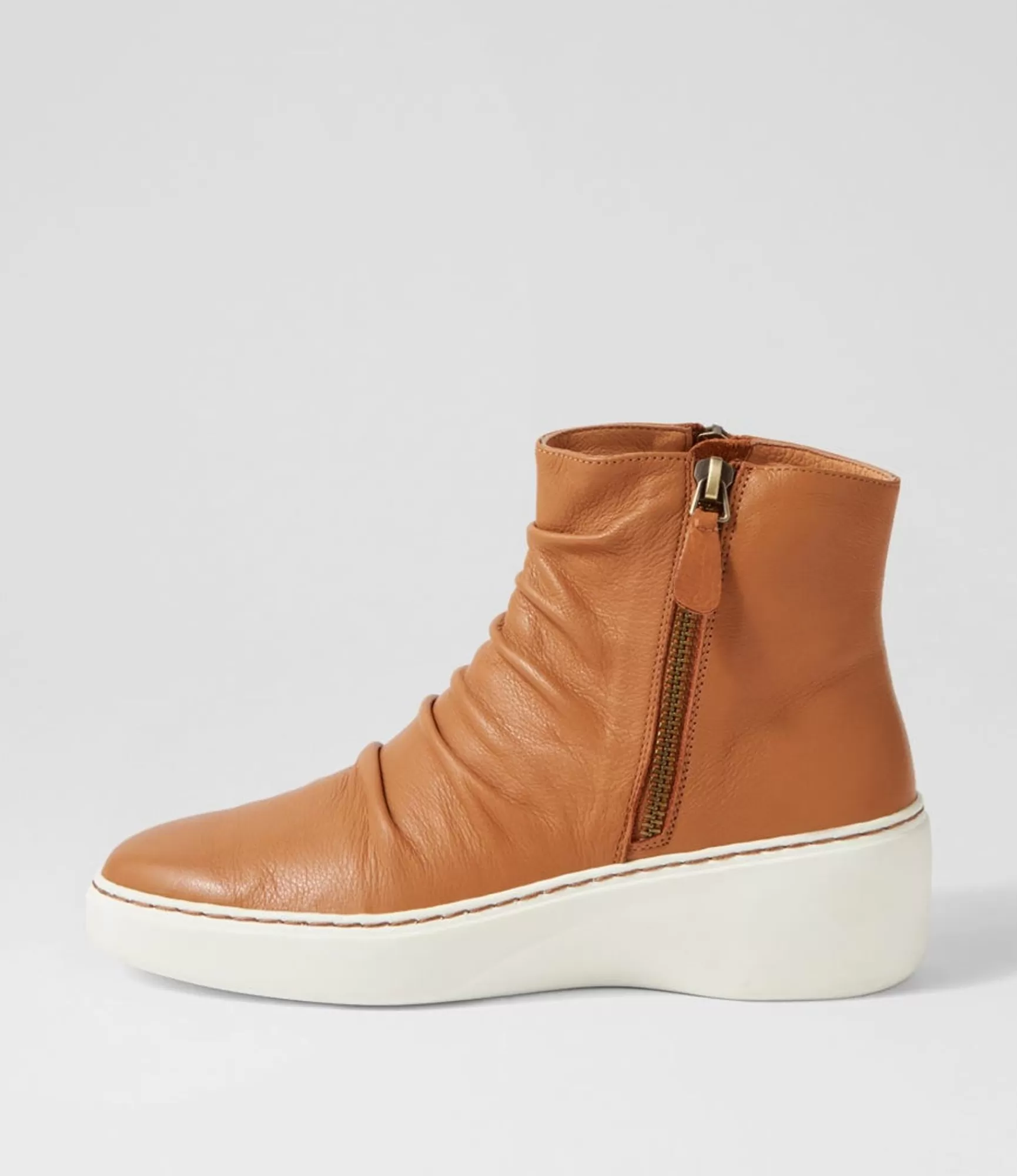 Flash Sale Midas Shoes Soul Dark Tan White Leather Ankle Boots