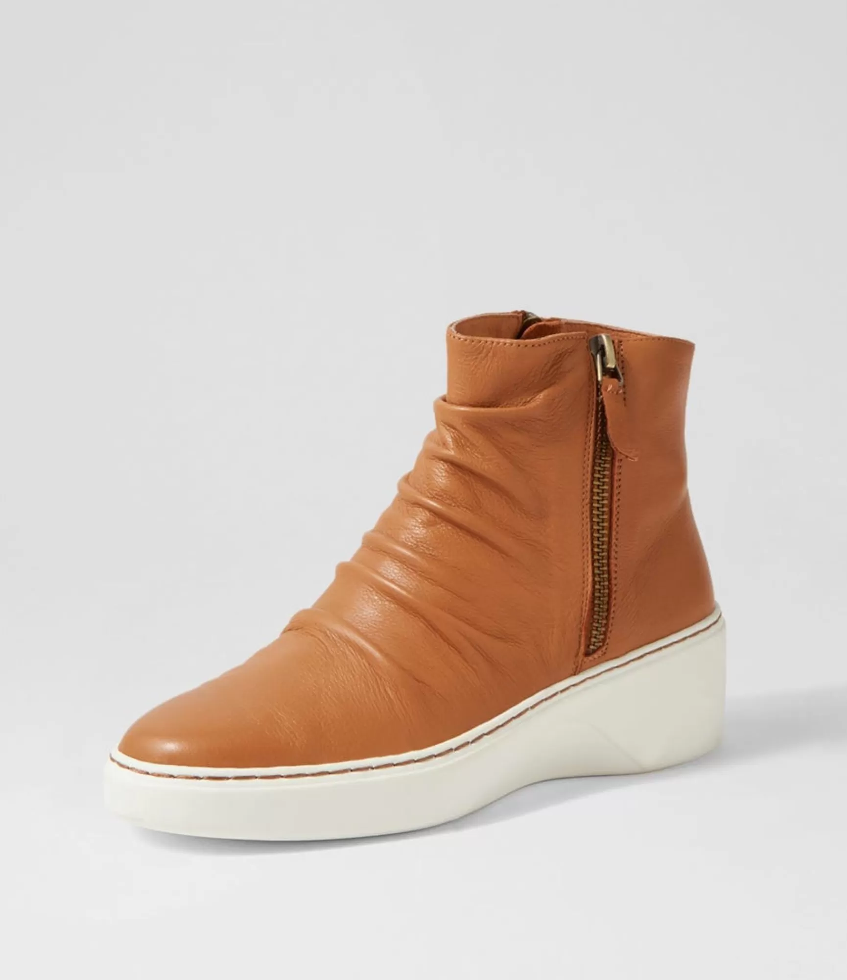 Flash Sale Midas Shoes Soul Dark Tan White Leather Ankle Boots