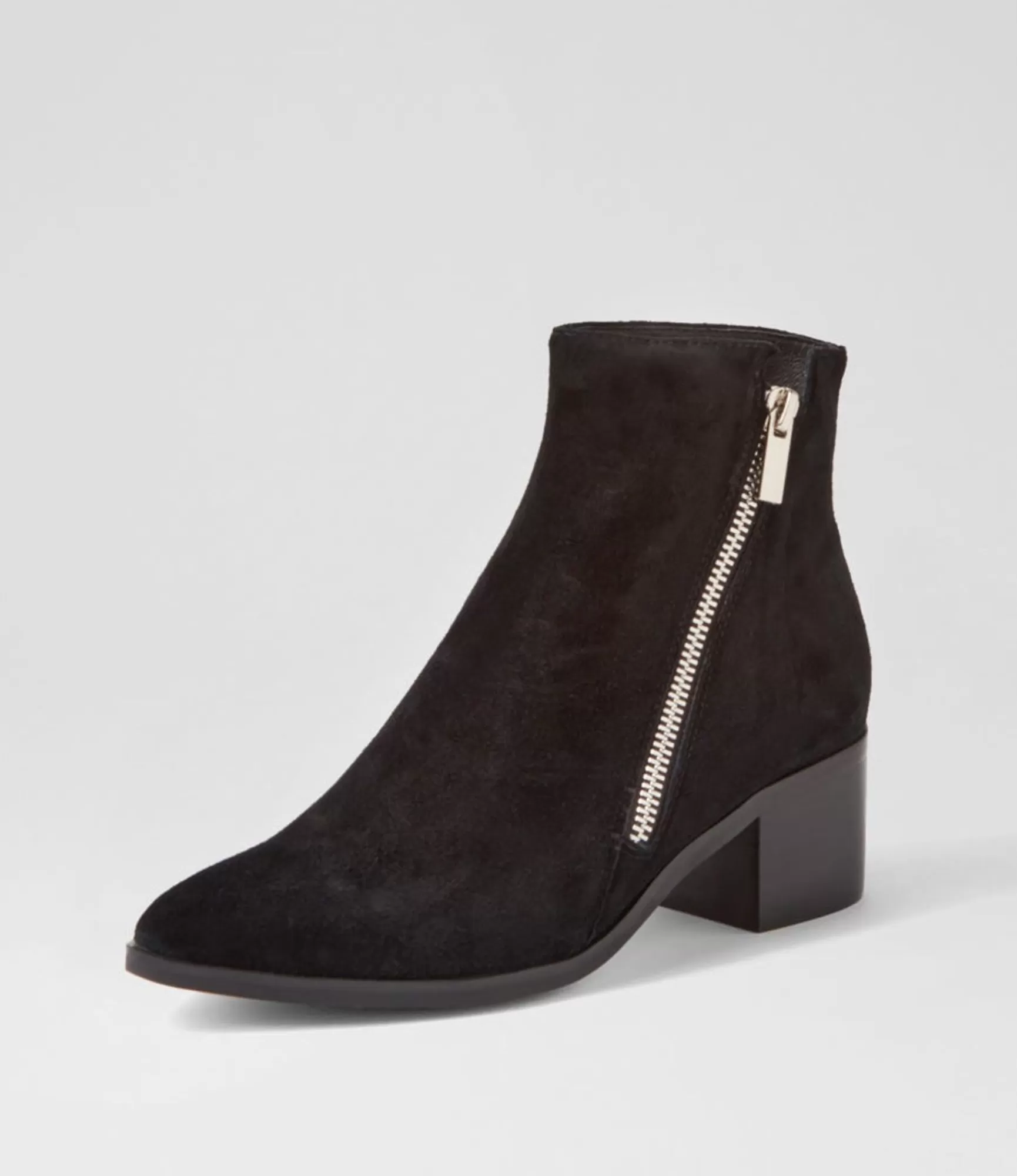 Sale Midas Shoes Spana Black Suede Ankle Boots