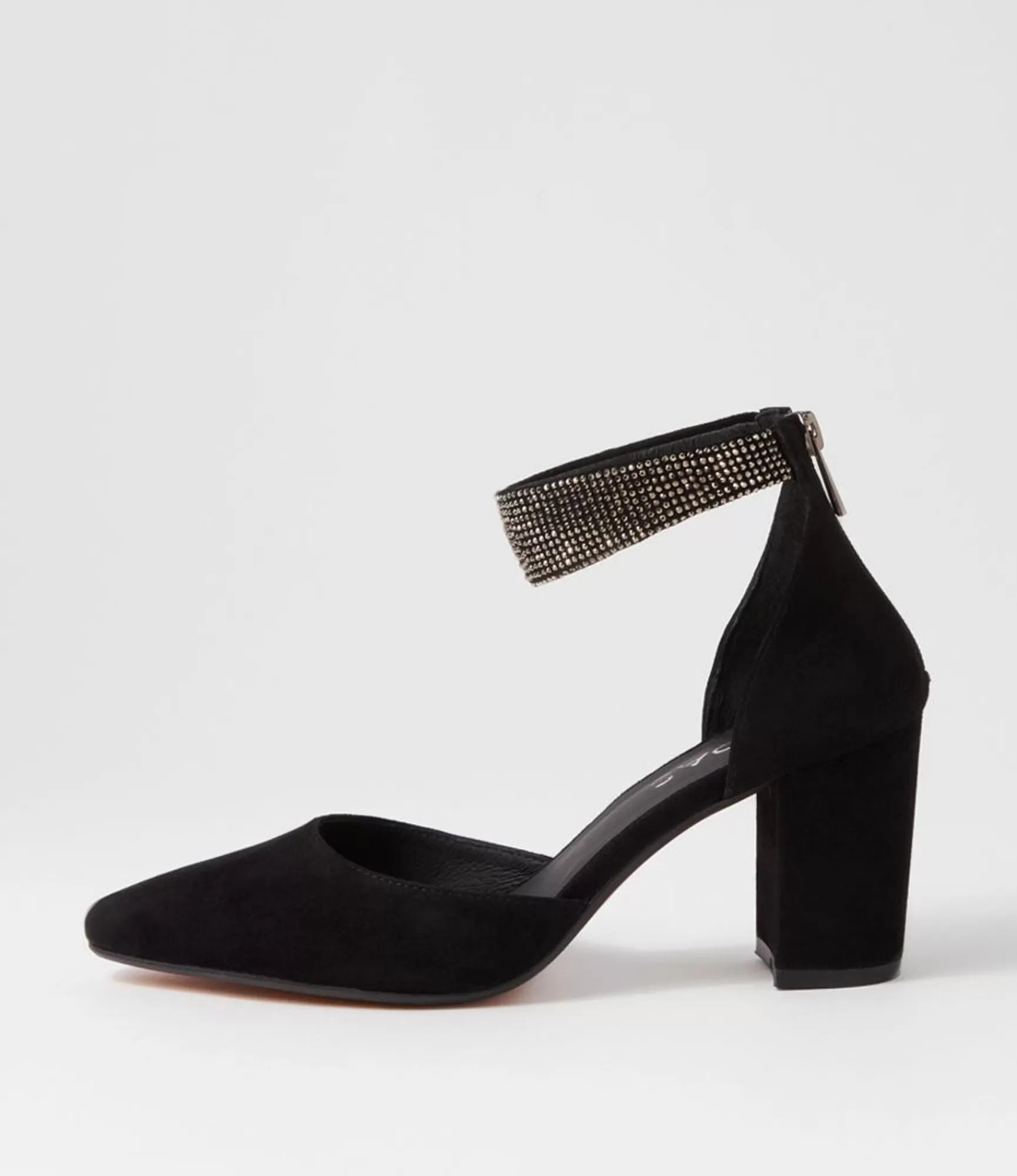 Sale Midas Shoes Sparks Black Suede Jewels Heels