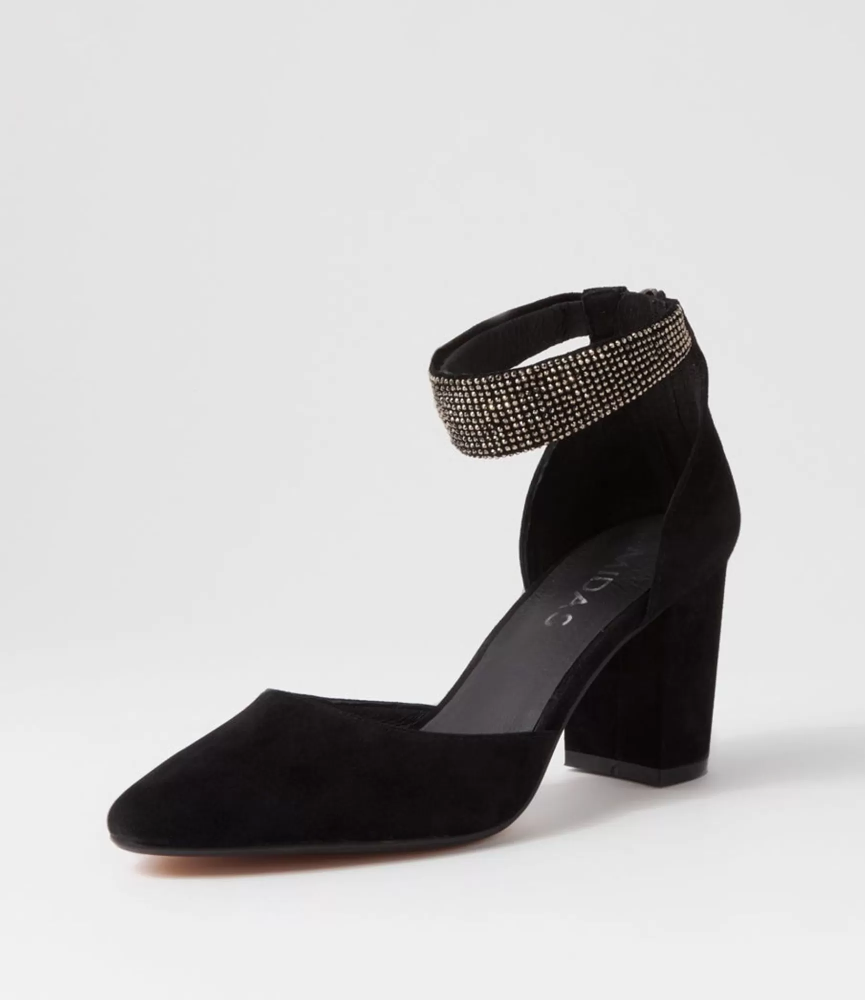 Sale Midas Shoes Sparks Black Suede Jewels Heels