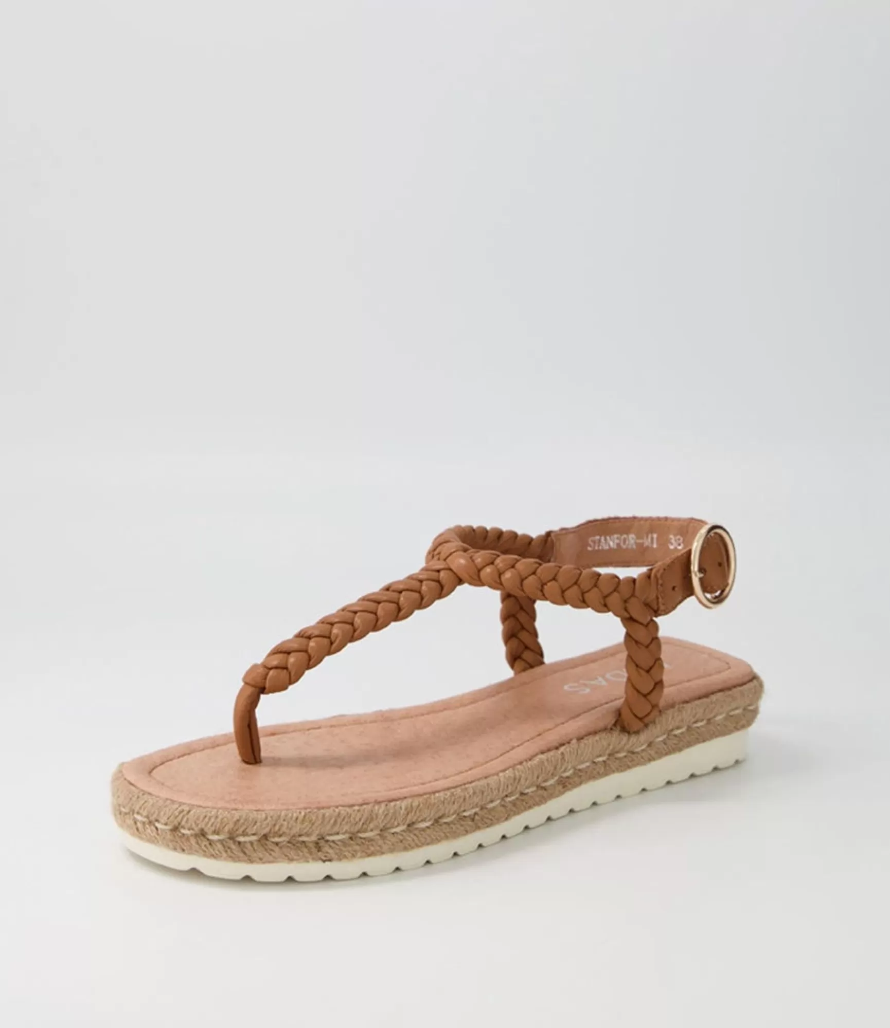 New Midas Shoes Stanford Dark Tan Leather Sandals