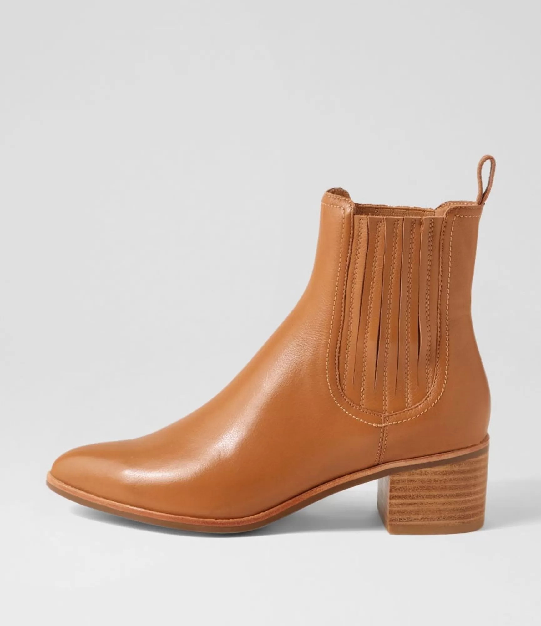 Fashion Midas Shoes Syma Dark Tan Leather Chelsea Boots