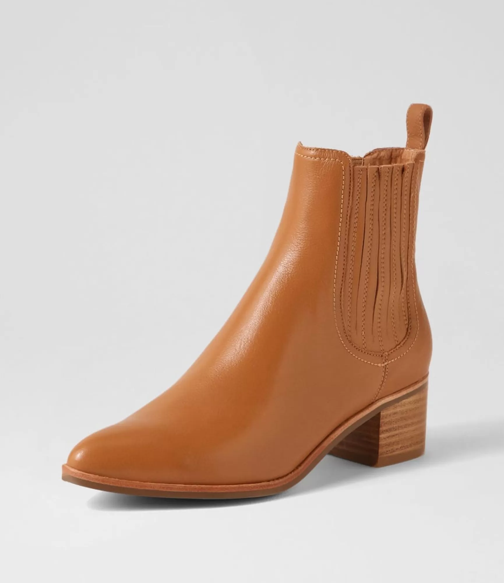 Fashion Midas Shoes Syma Dark Tan Leather Chelsea Boots