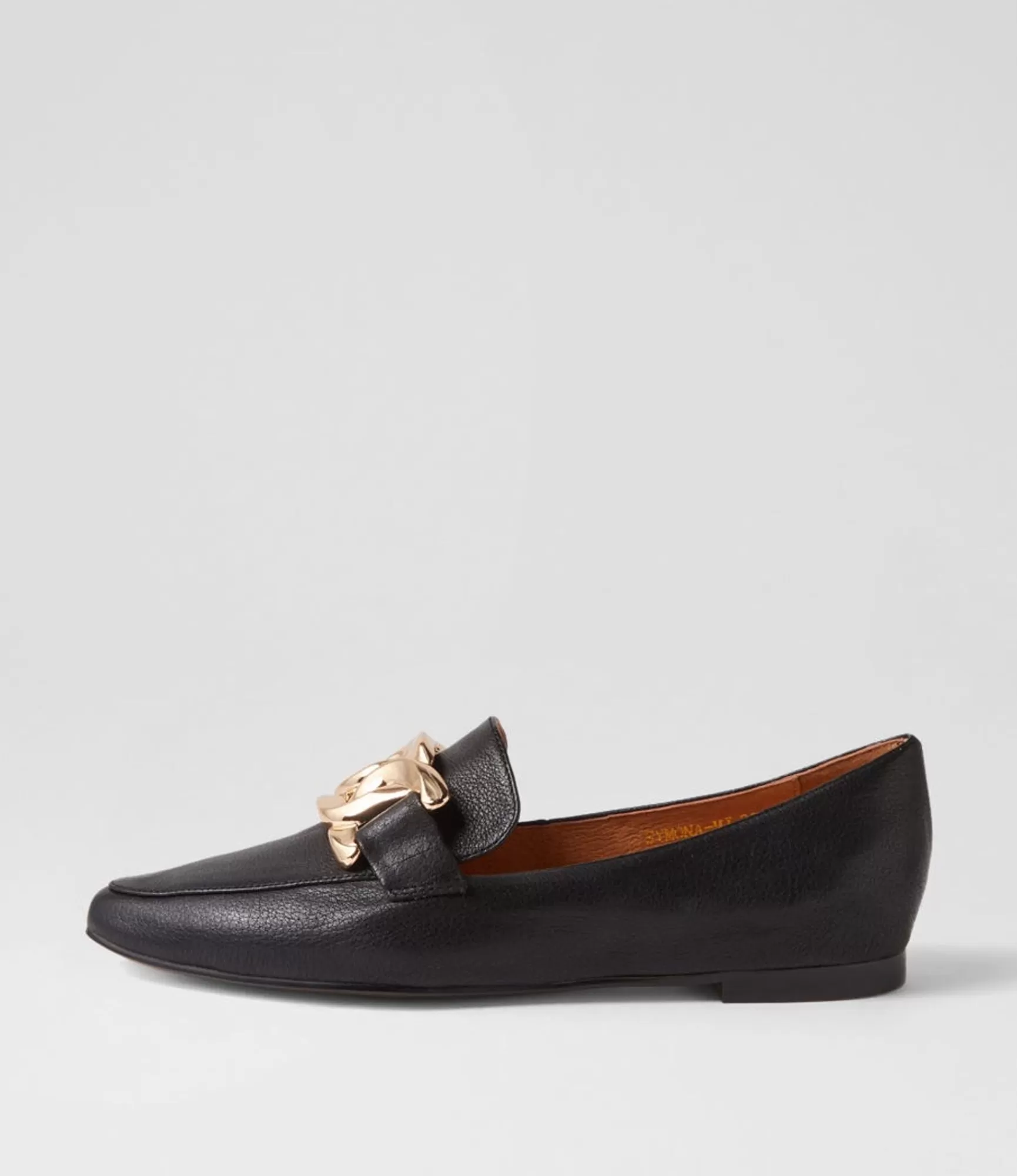 Store Midas Shoes Symona Black Leather Loafers