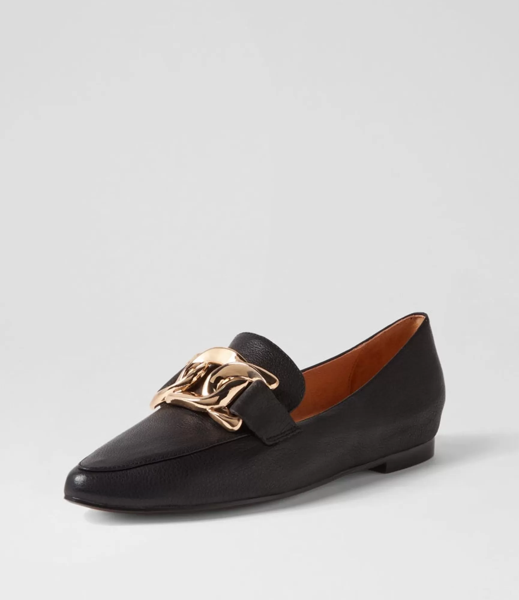 Store Midas Shoes Symona Black Leather Loafers