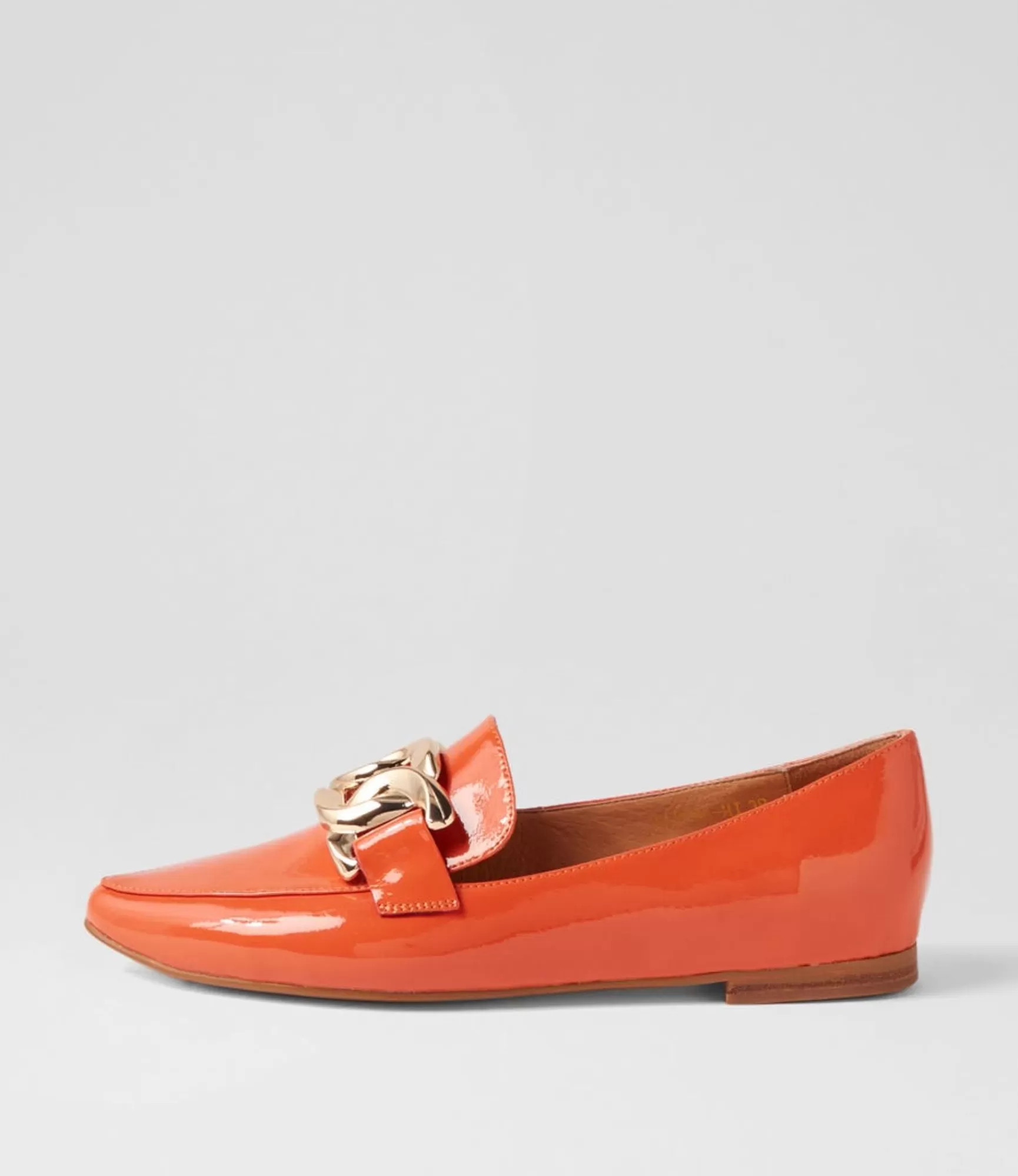 Outlet Midas Shoes Symona Orange Patent Leather Loafers