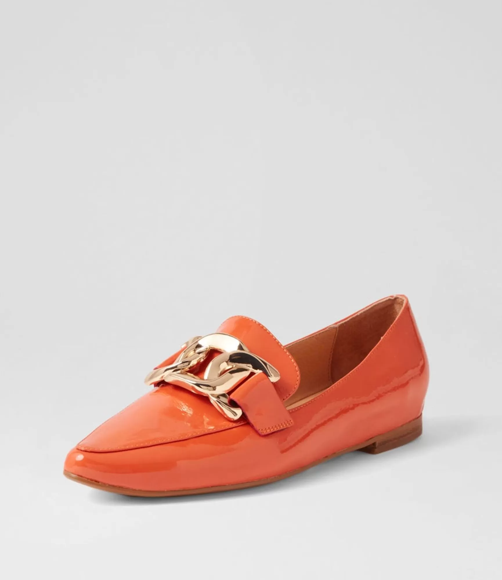 Outlet Midas Shoes Symona Orange Patent Leather Loafers