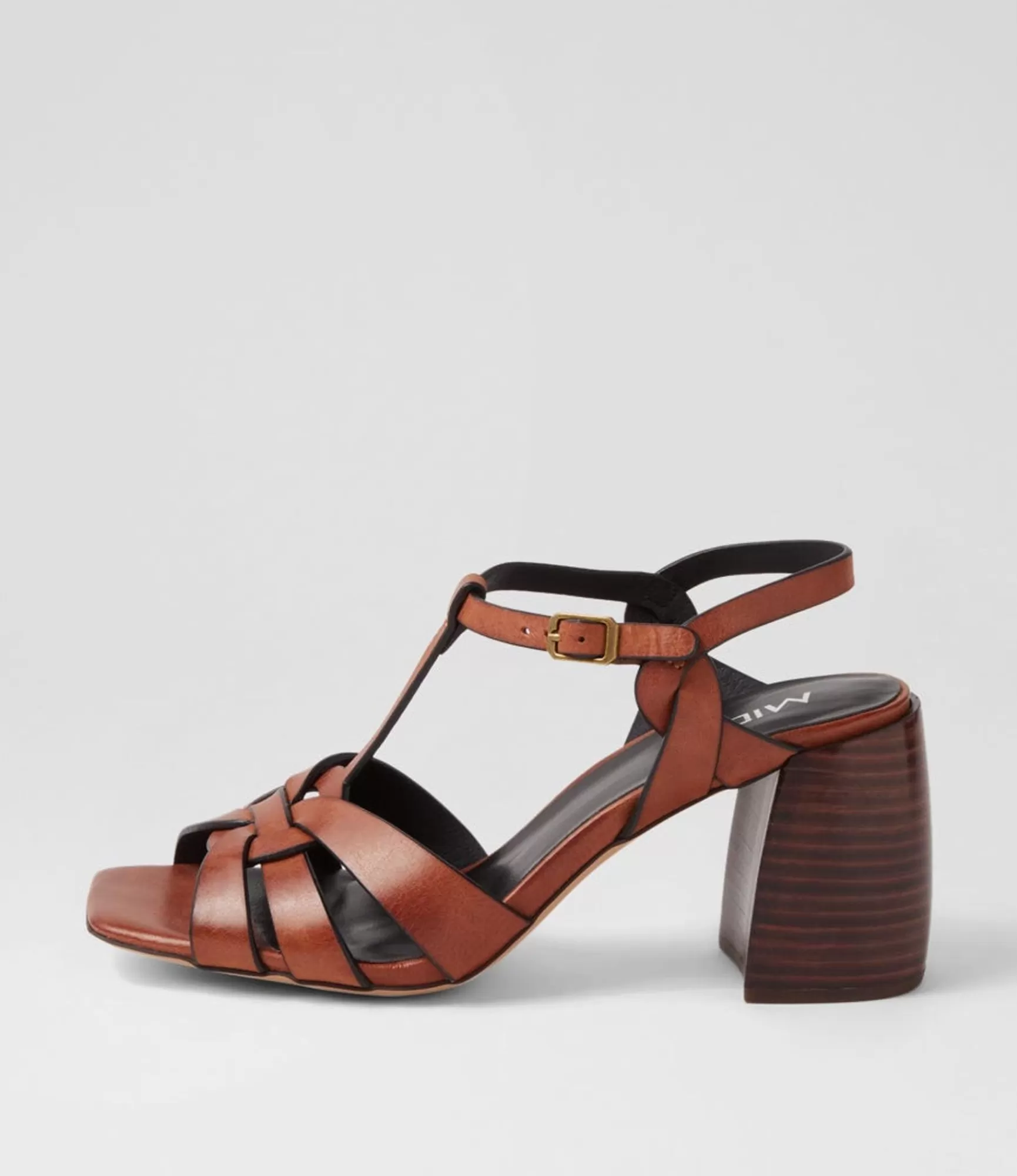 Cheap Midas Shoes Tanett Chestnut Dark Brown Leather Sandals